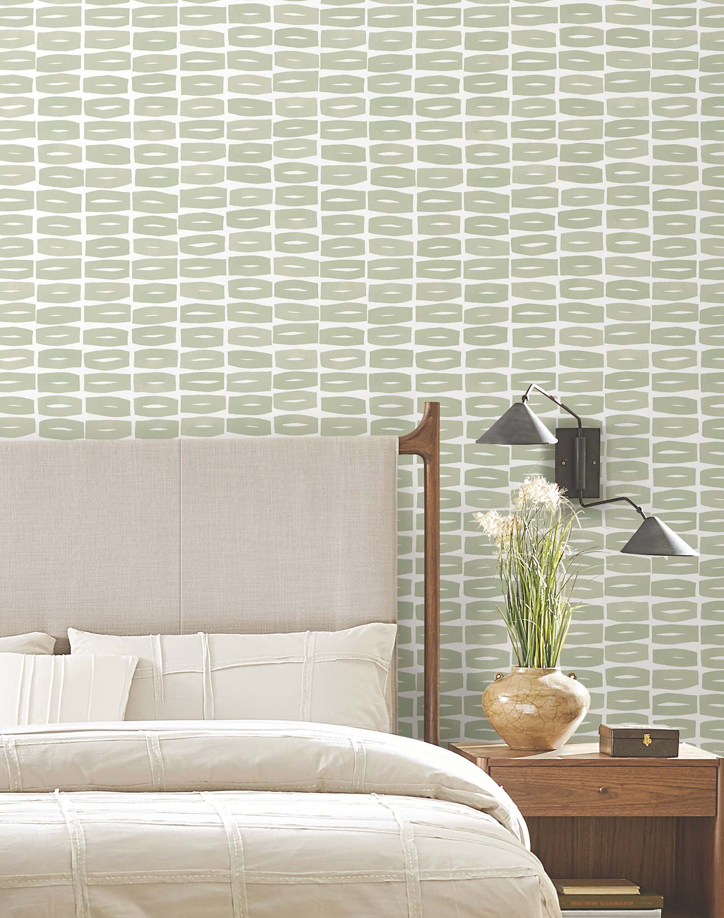 Modernist Motif Leaf Wallpaper