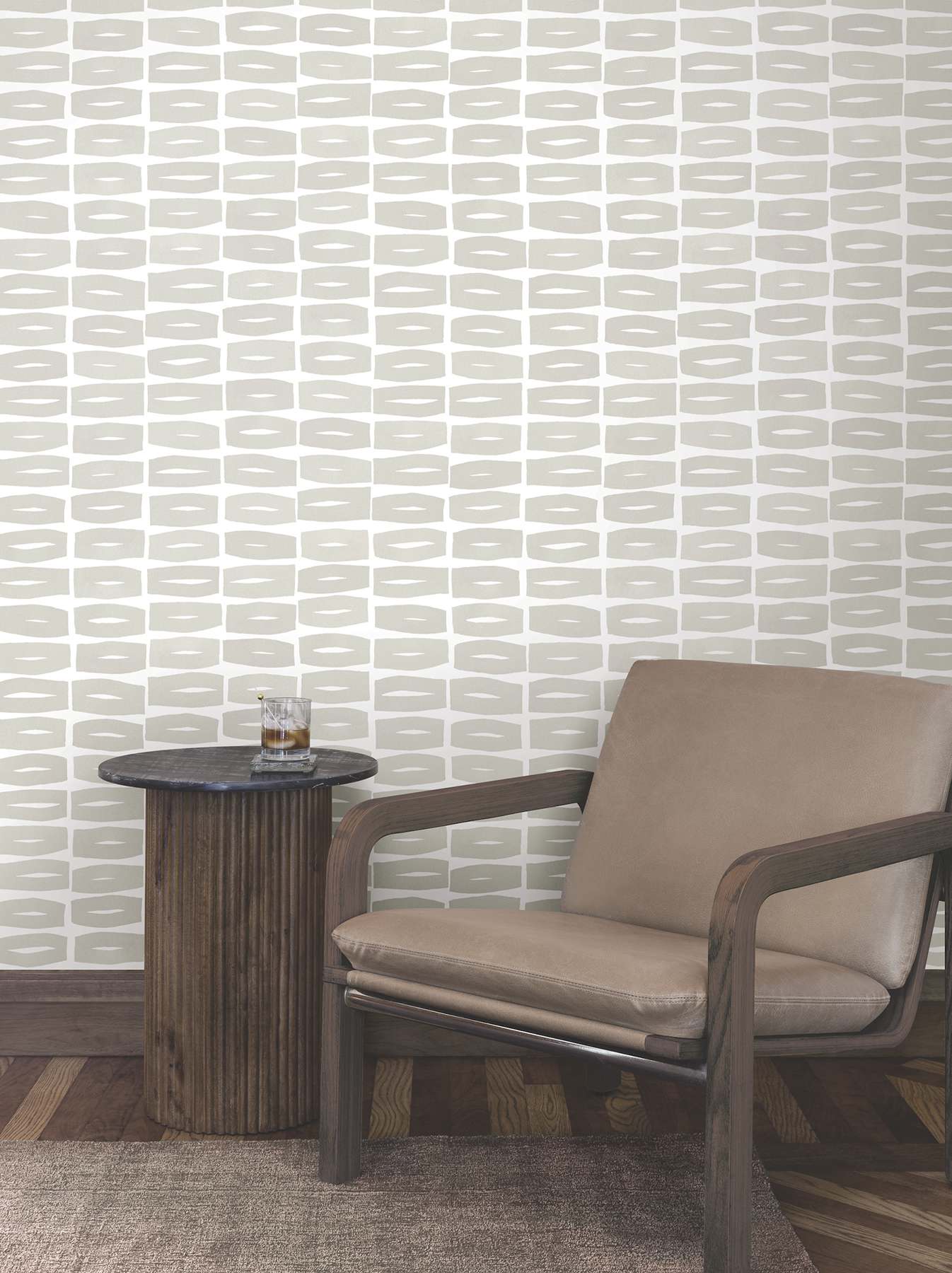 Modernist Motif Lichen Grey Wallpaper