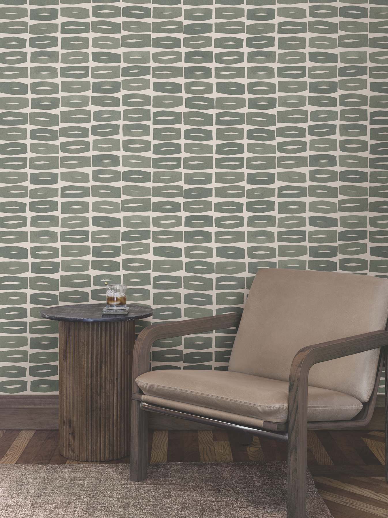 Modernist Motif Carbon Black Wallpaper