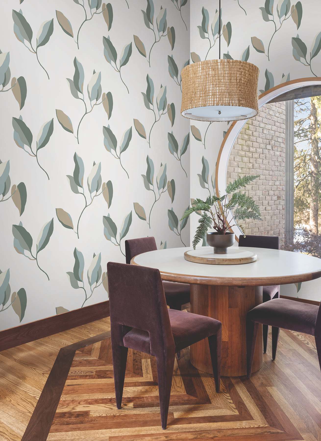 Brushwork Branches Mineral & Olive Wallpaper
