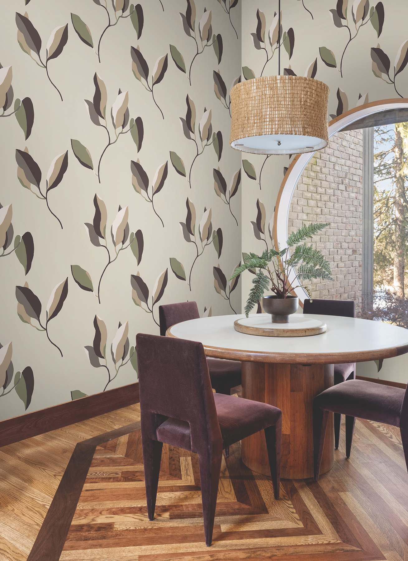 Brushwork Branches Violet Wallpaper
