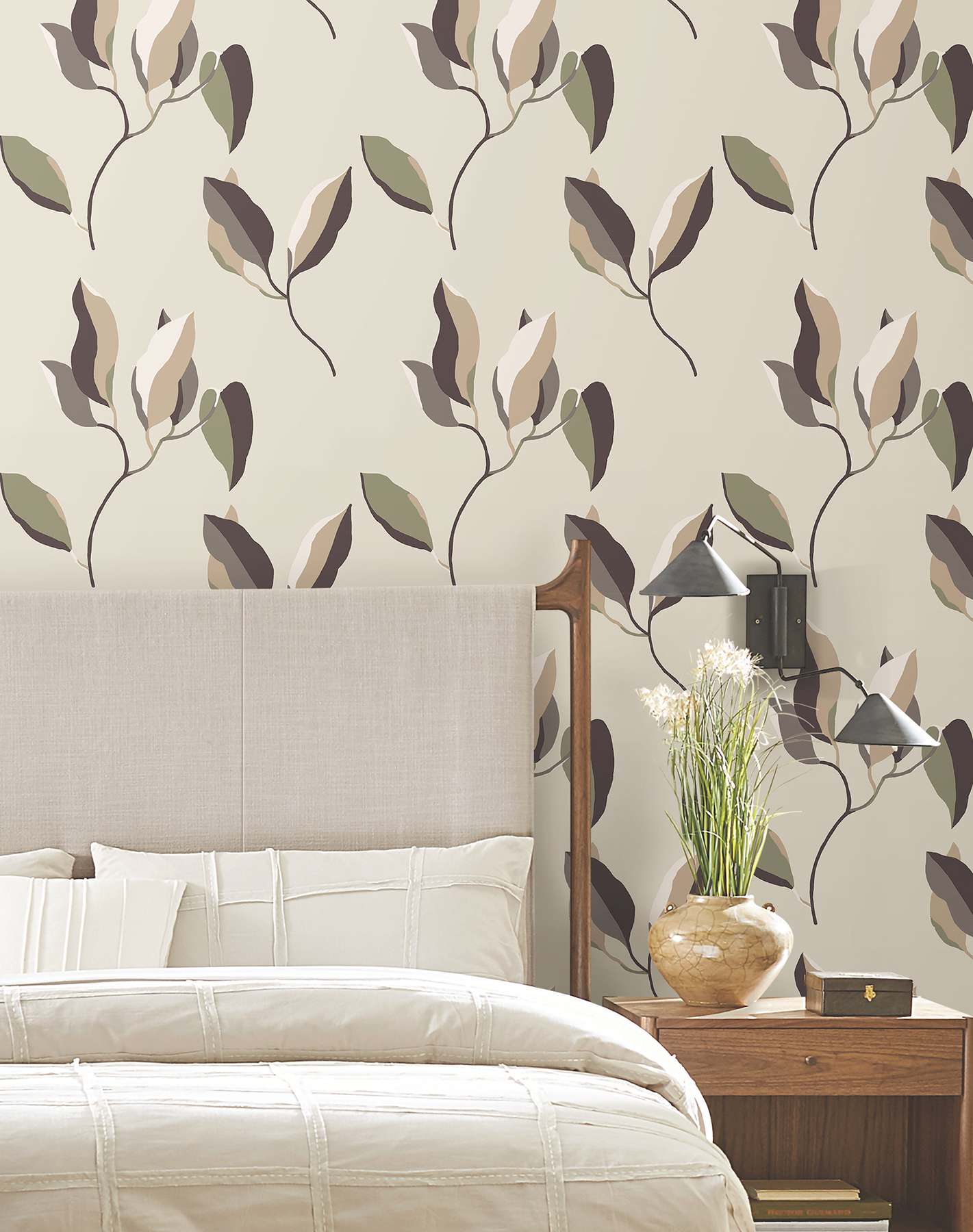 Brushwork Branches Violet Wallpaper
