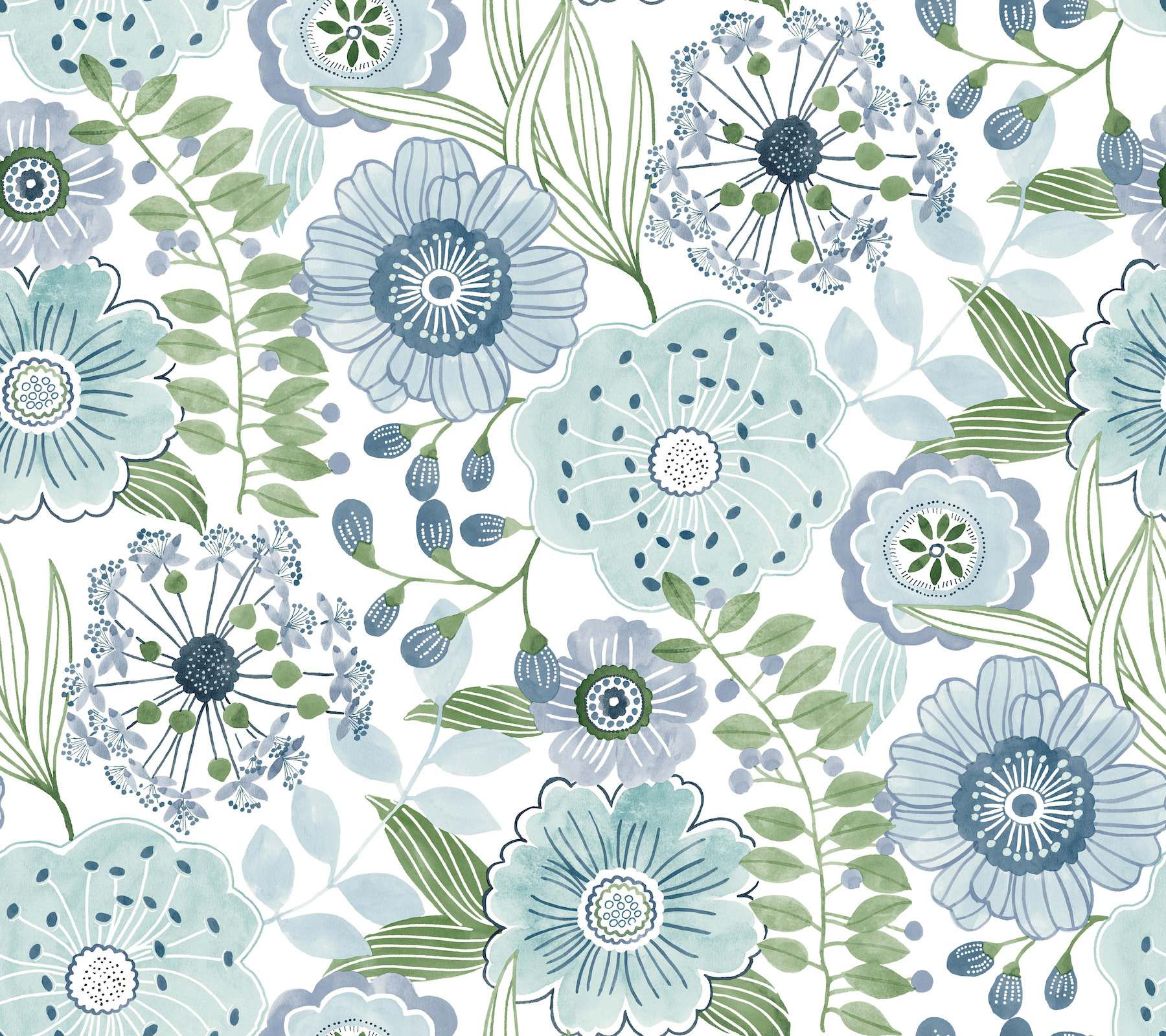 Artistic Bouquet Alpine & Leaf Wallpaper