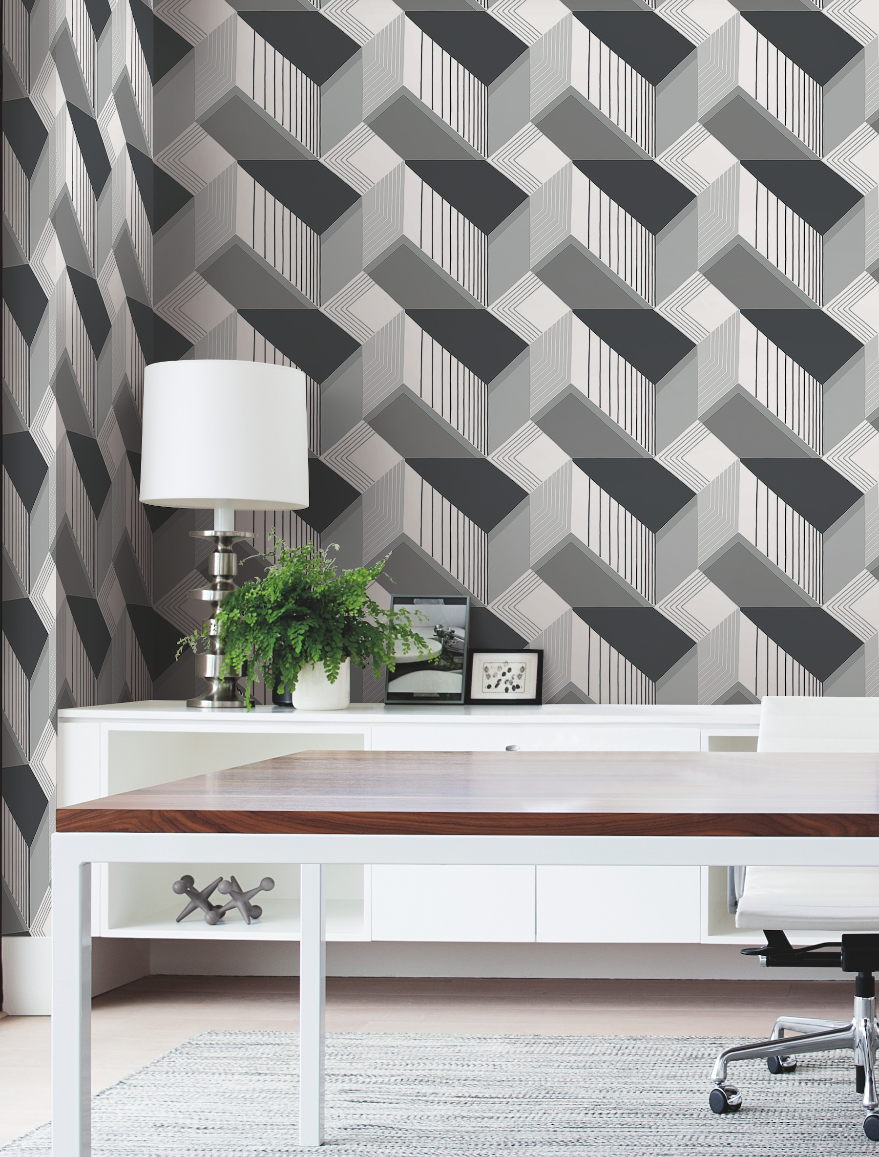 Black & White Graphic Geo Wallpaper