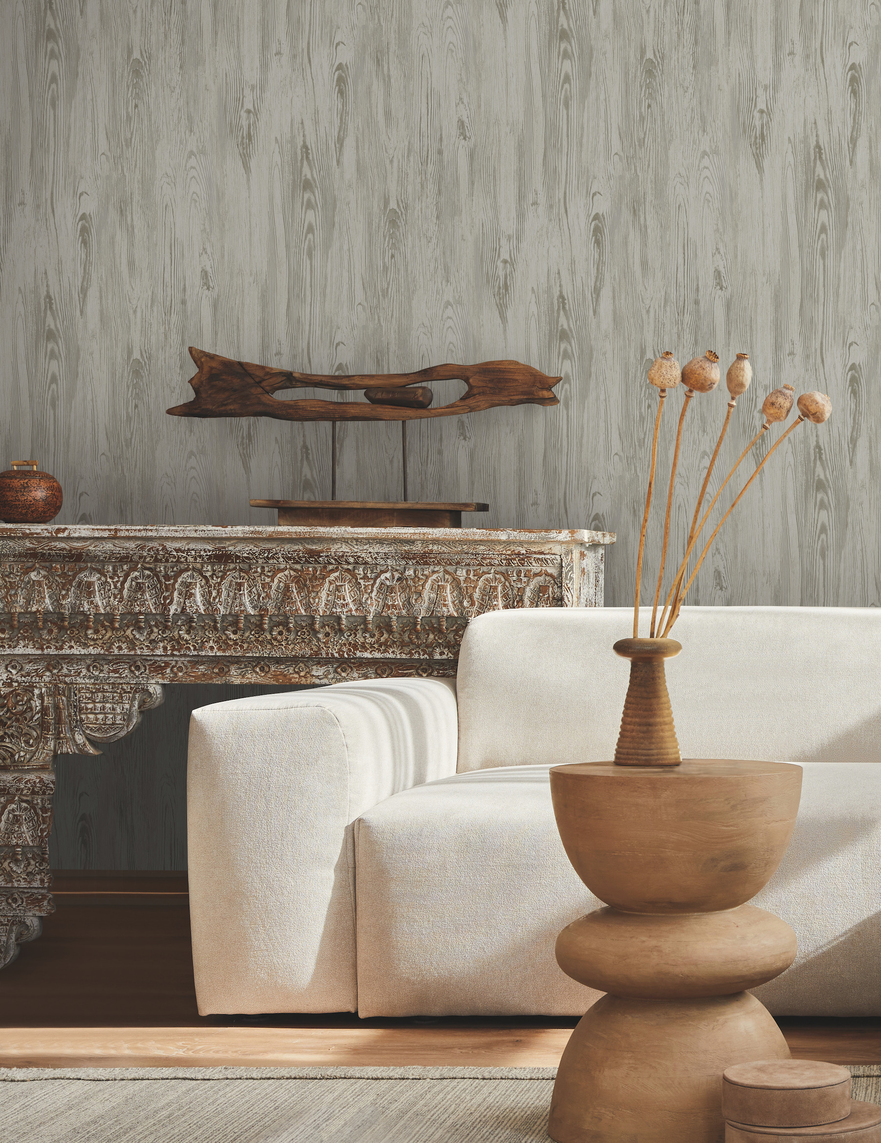 Grey Rusticano Wallpaper