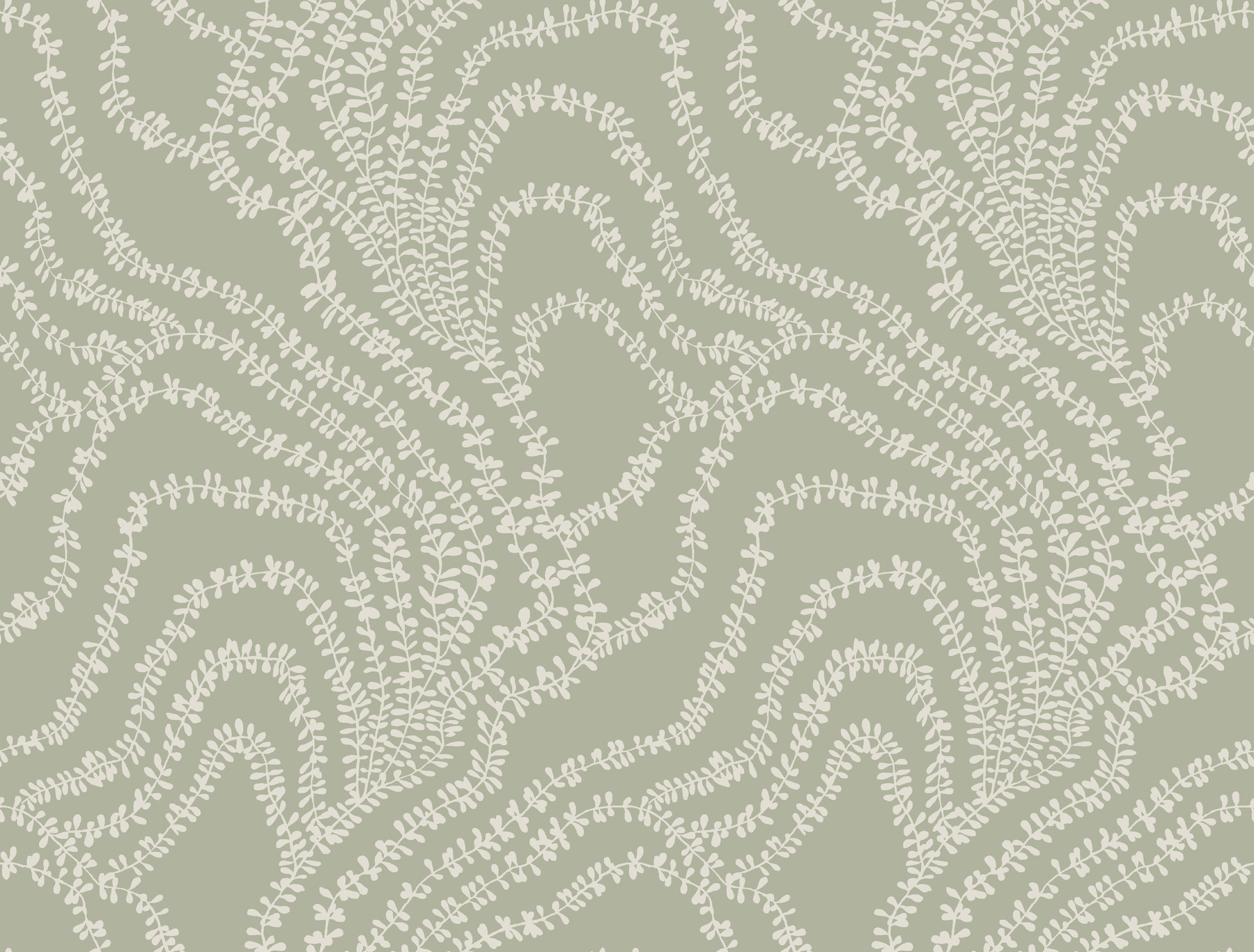 String of Pearls Sage Vine Wallpaper