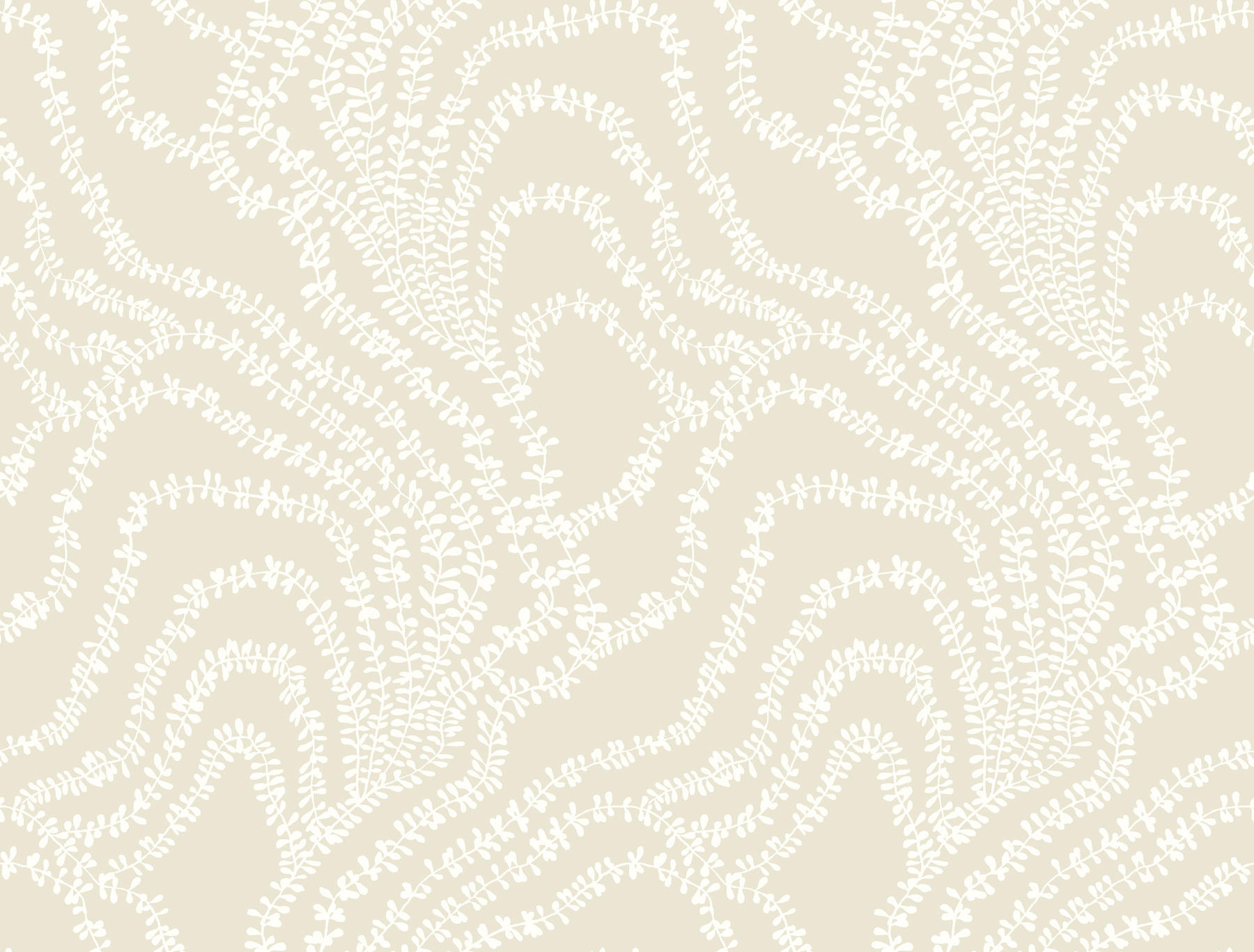 String of Pearls Beige Vine Wallpaper