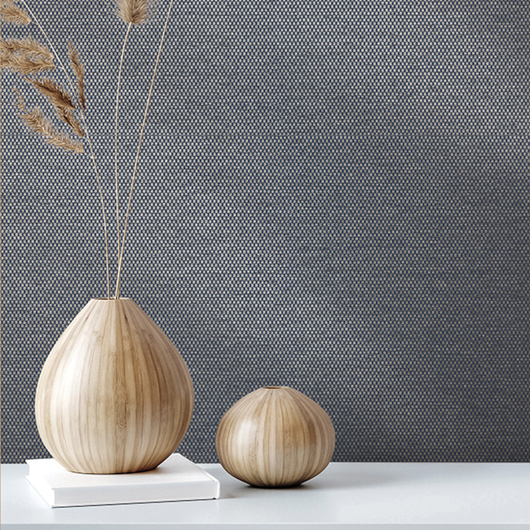 Argent Deep Navy York High Performance Textile Wallcovering