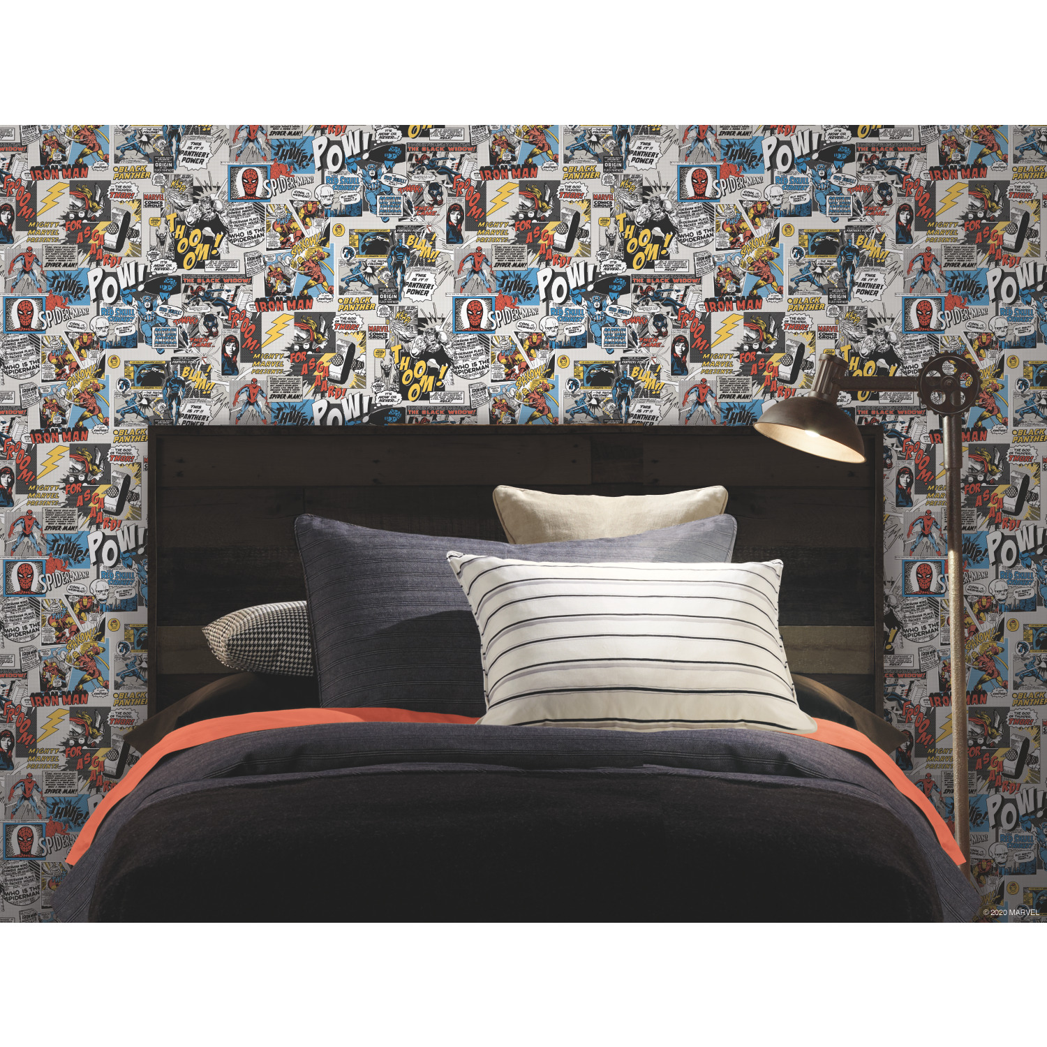 Marvel Comics Pow! Black & Blue Wallpaper