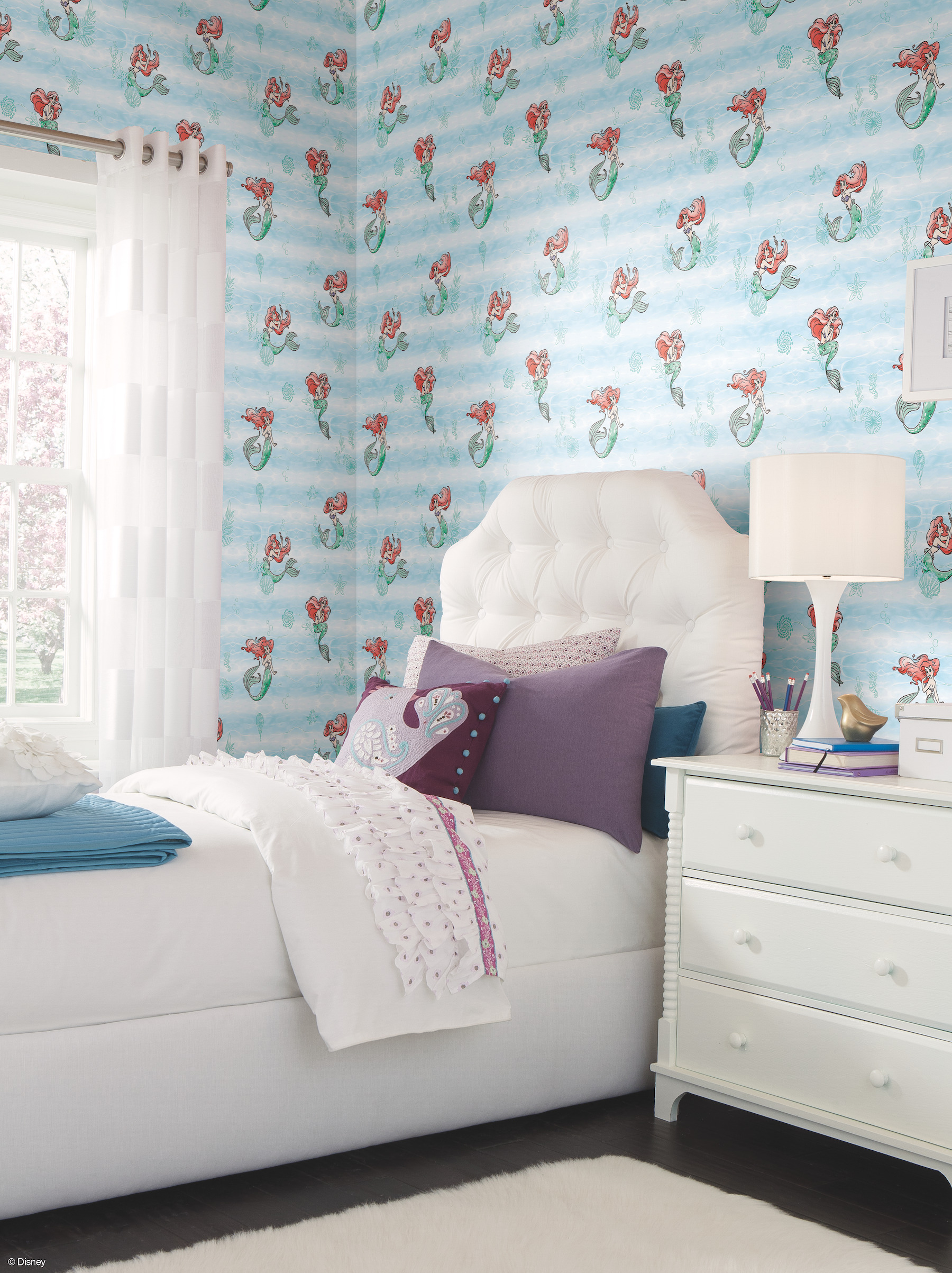Disney The Little Mermaid Swim Teal Wallpaper