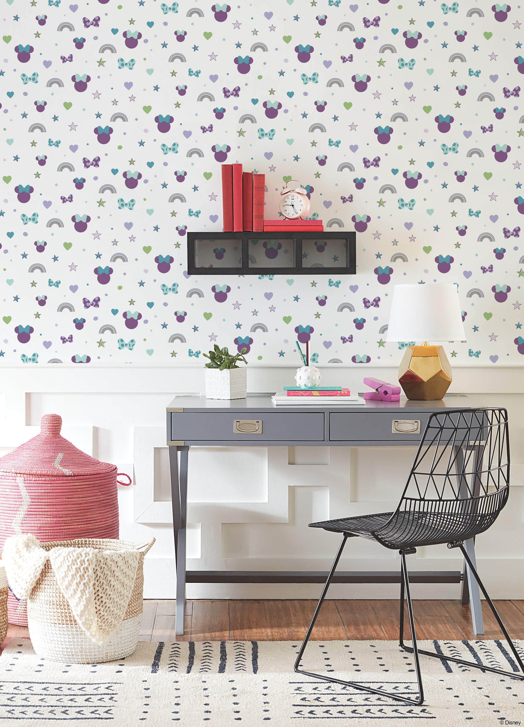 Disney Minnie Mouse Rainbow Purple Wallpaper