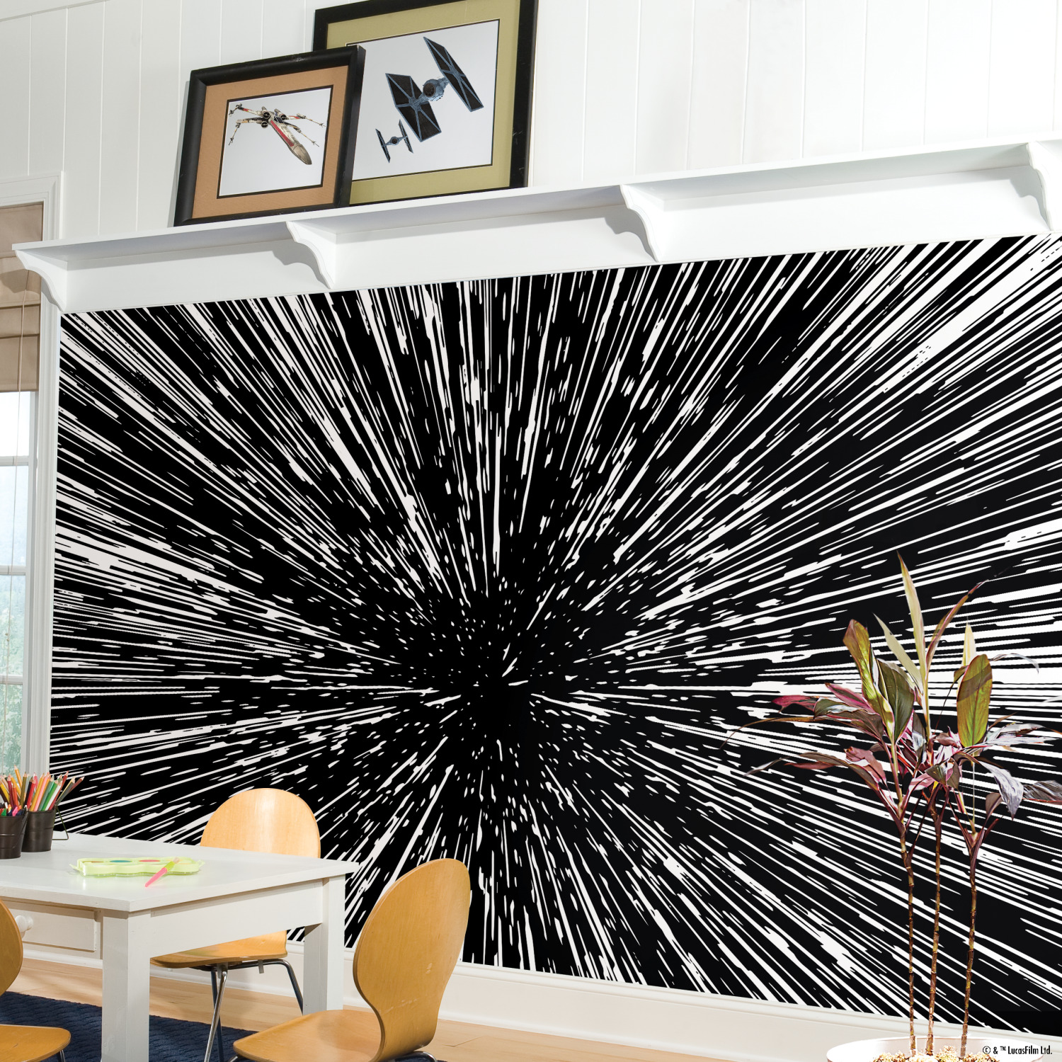 Hyper Space Black Peel & Stick Wall Mural