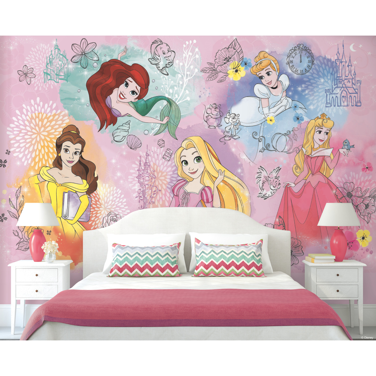 Disney Princess Pink Peel & Stick Wall Mural
