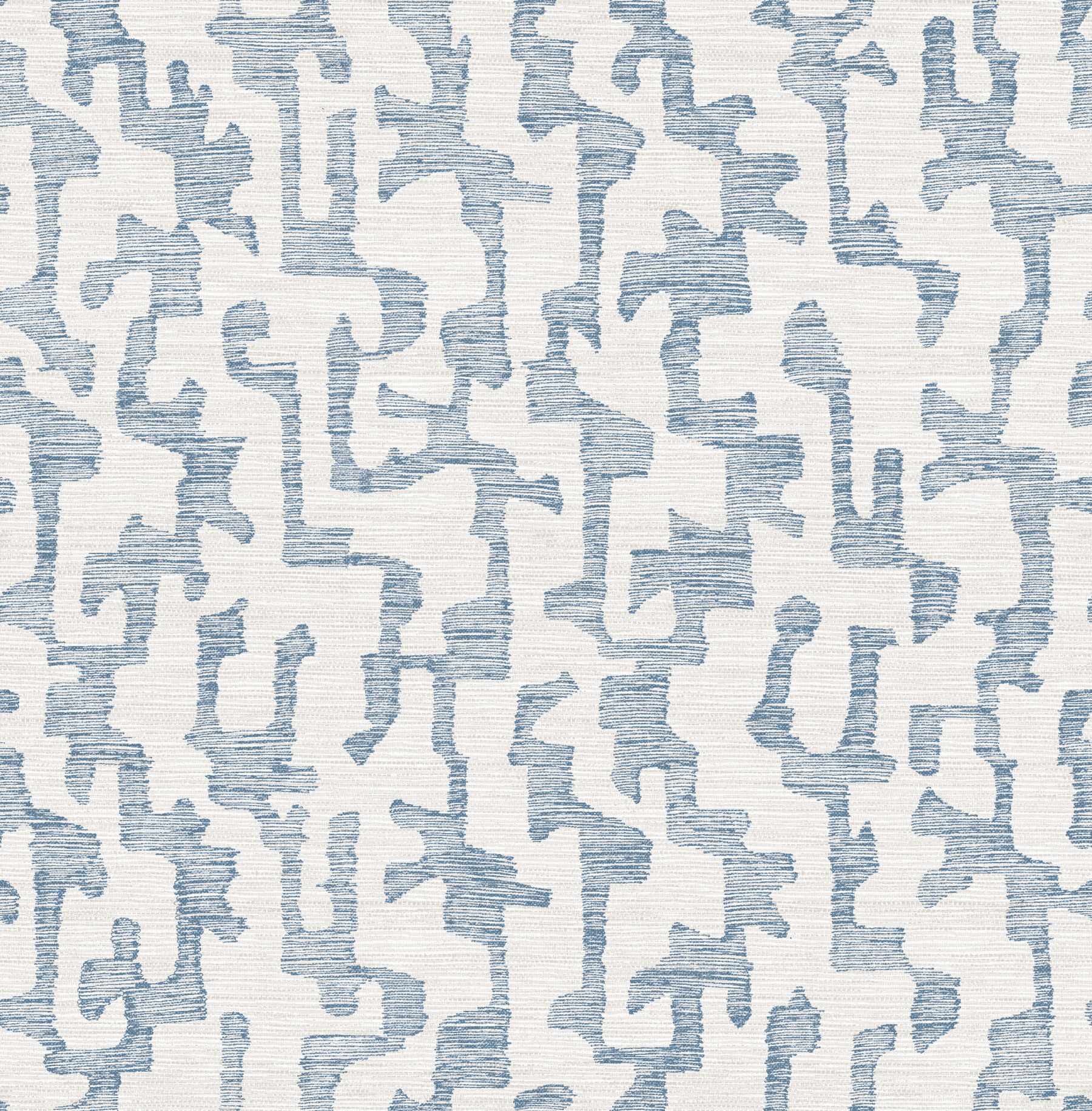 Cipher Blue Geometric Faux Grasscloth Wallpaper