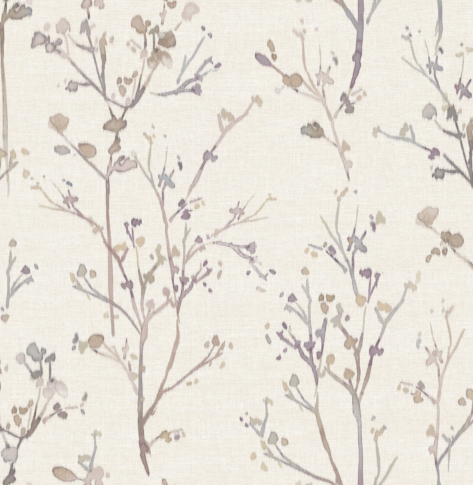 Silverling Lavender Budding Branches Wallpaper