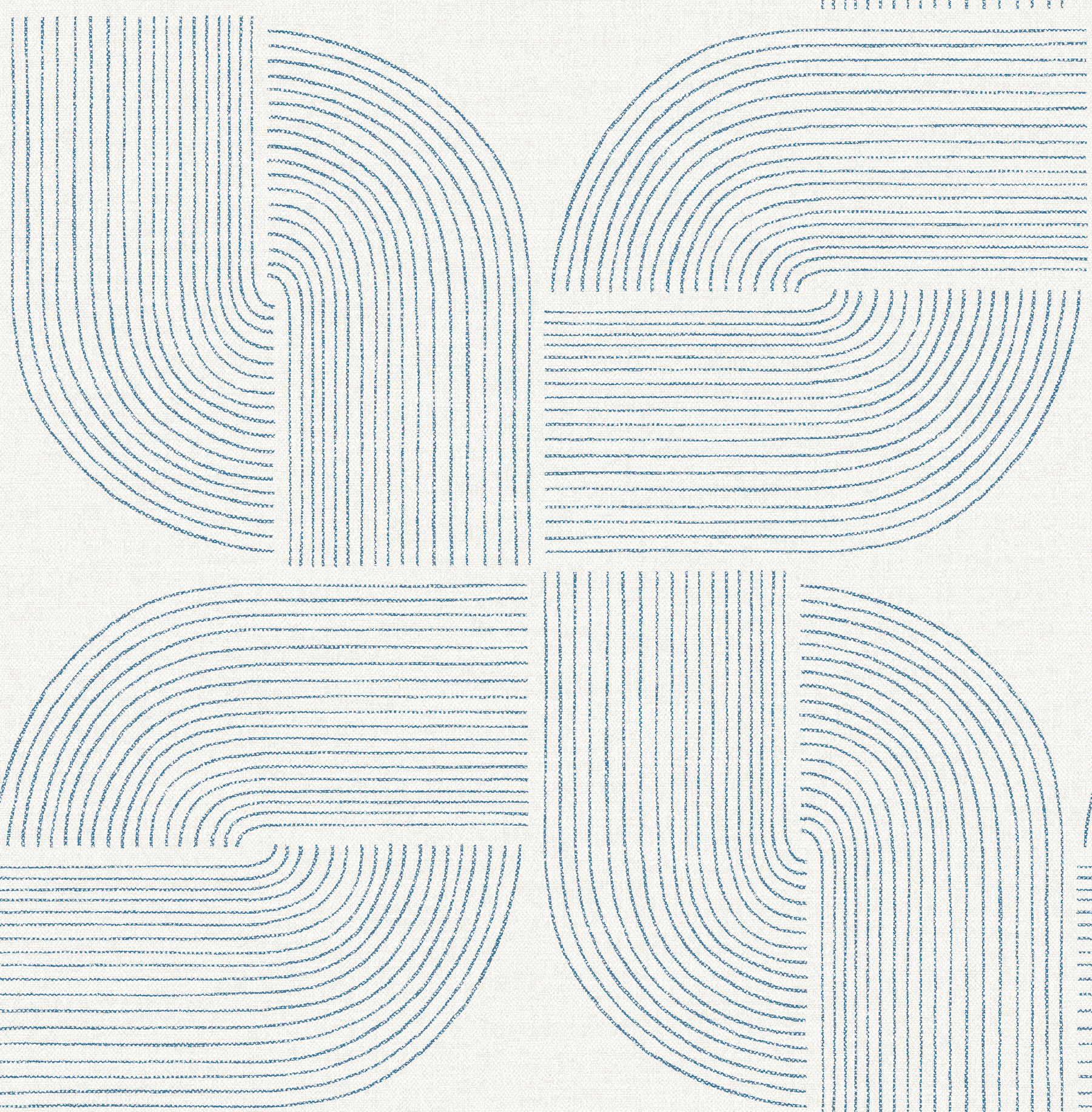 Savoye Dark Blue Spiral Arches Wallpaper