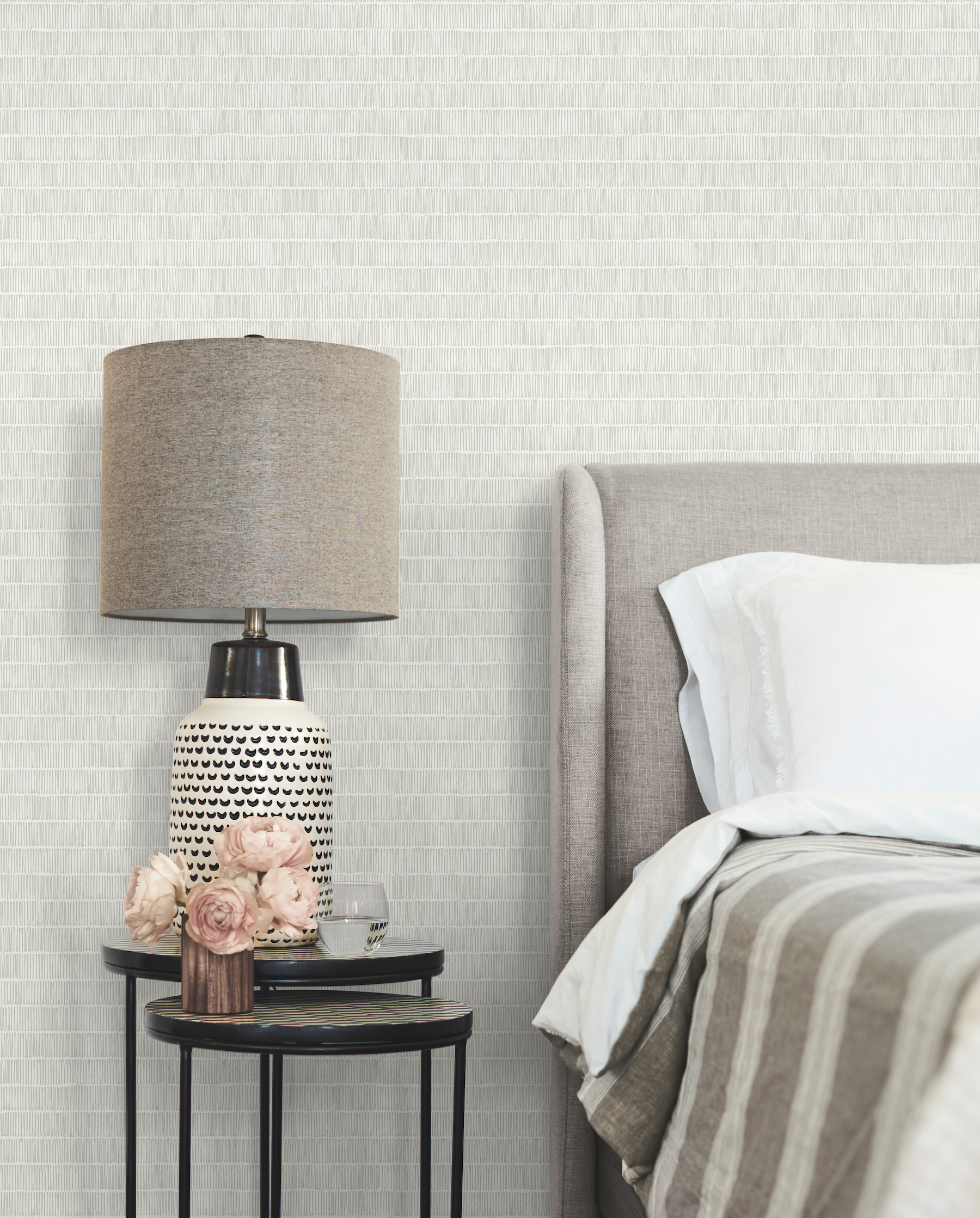 Horizontal Hash Marks Grey Wallpaper