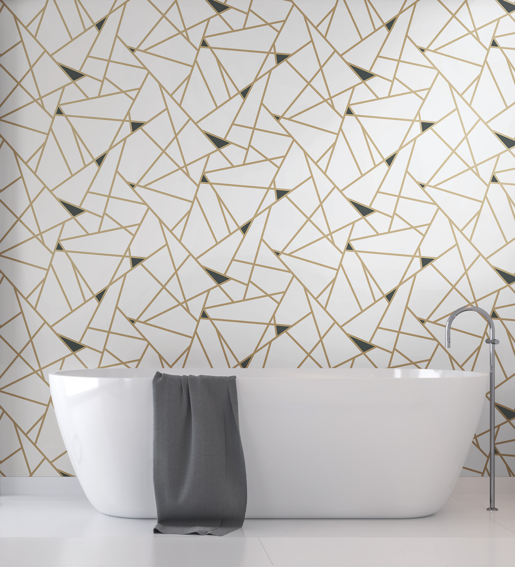 Prismatic Gold & Black Wallpaper
