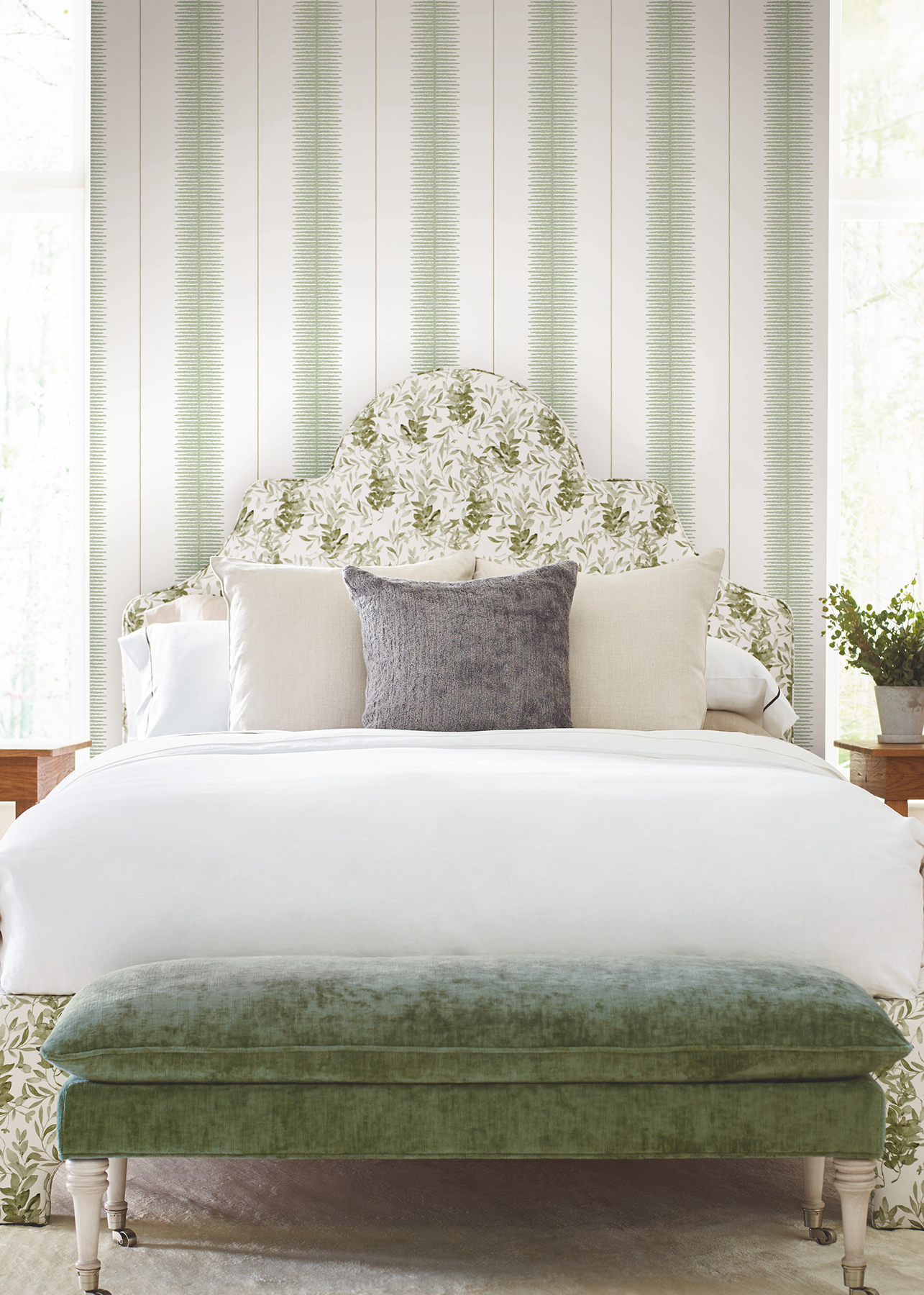 Tandem Stripe Green Wallpaper