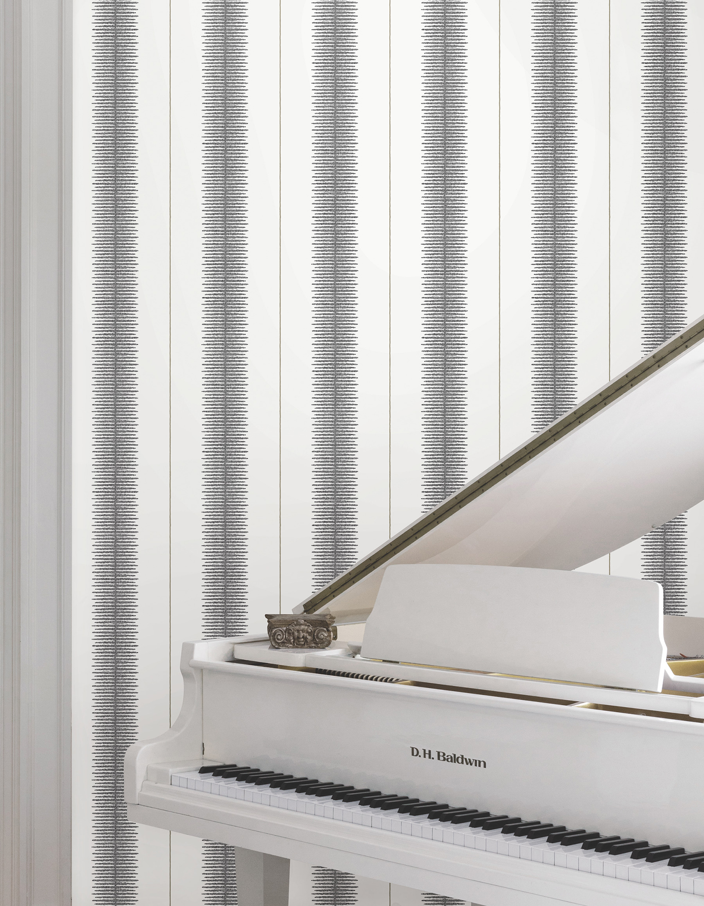 Tandem Stripe Black Wallpaper