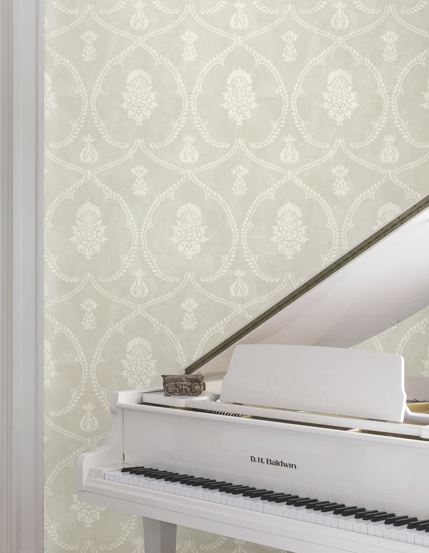 Royal Damask Soft Grey Wallpaper