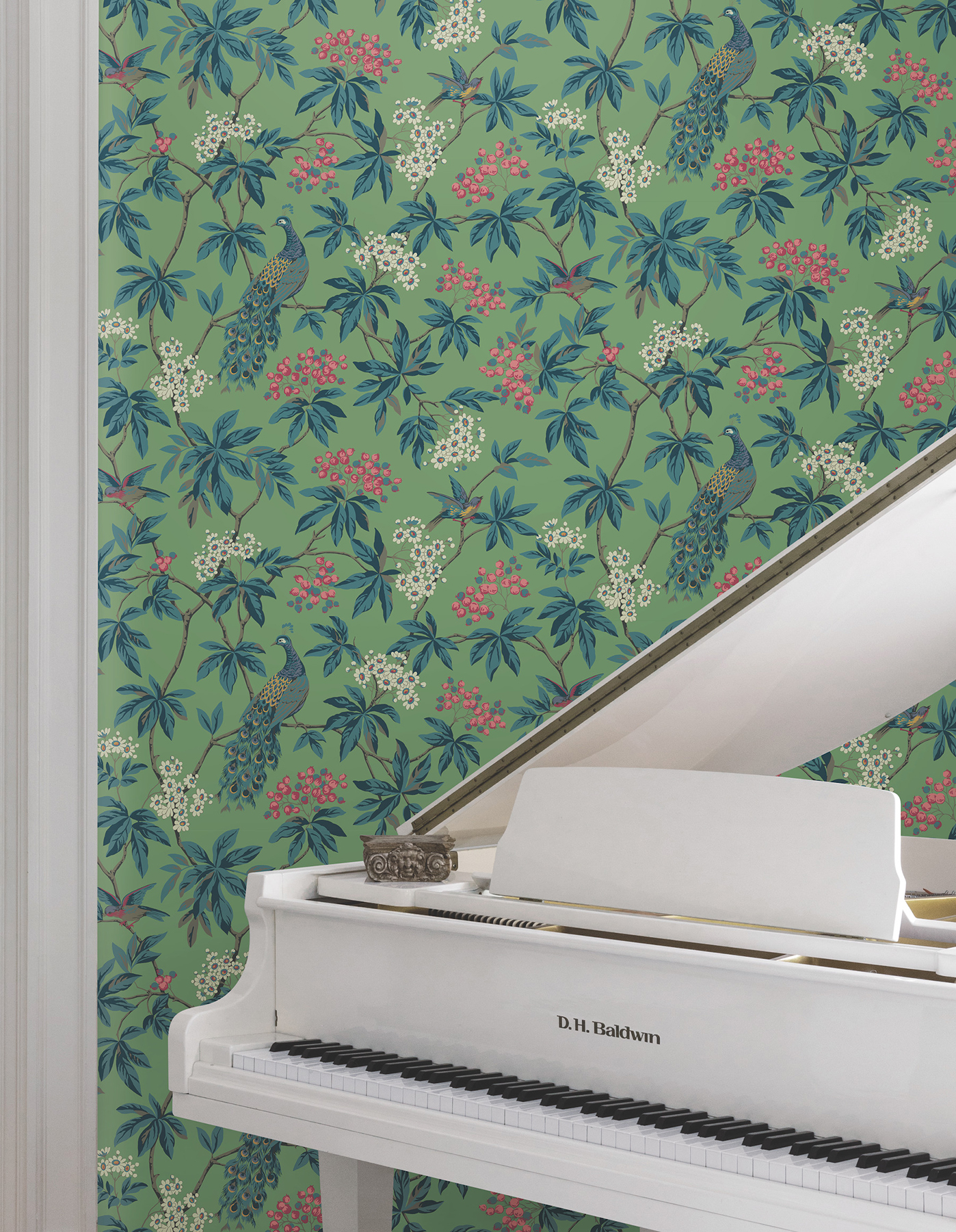 Peacock Estate Green Wallpaper