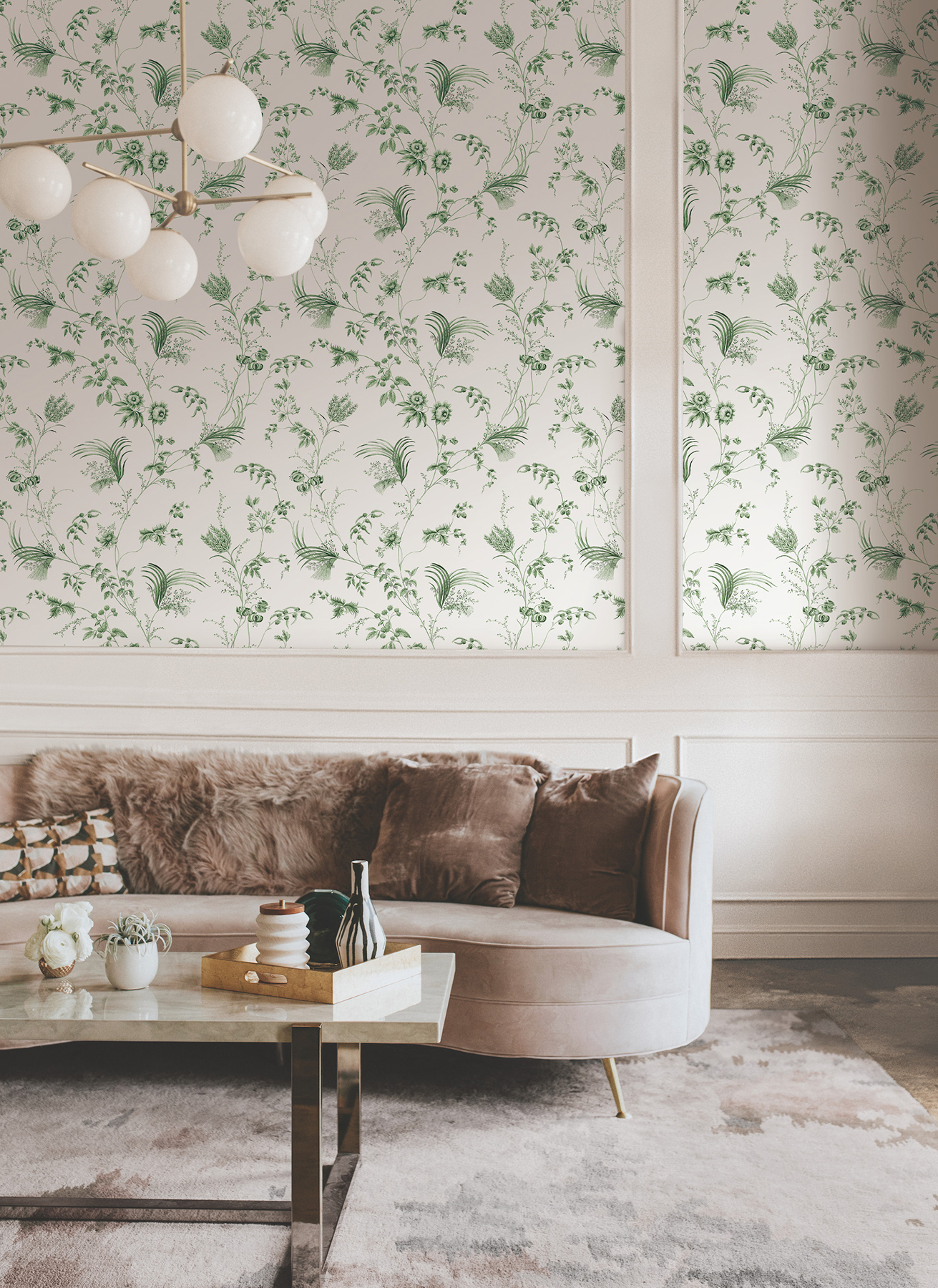 Floral Lace Green Wallpaper