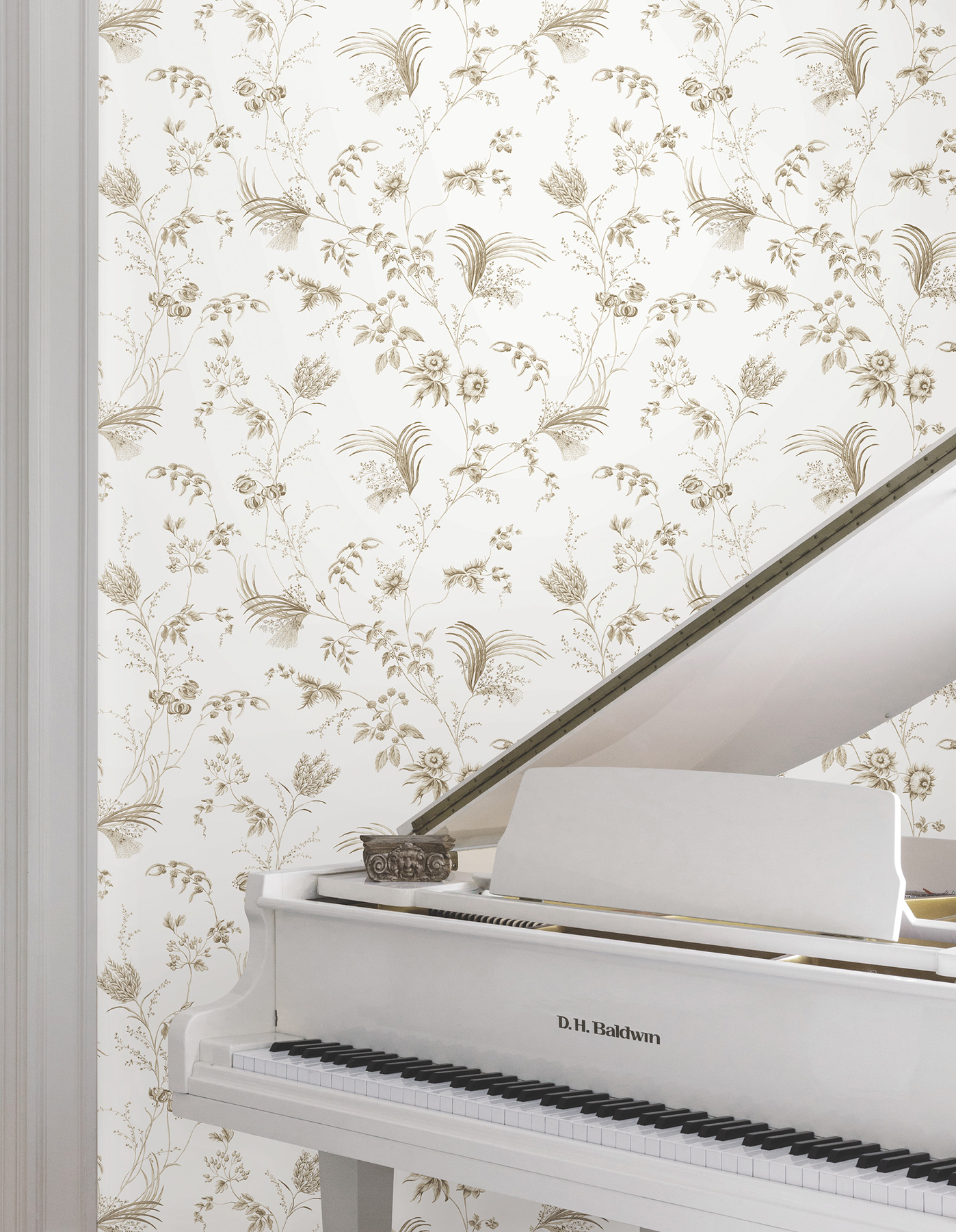 Floral Lace Taupe Wallpaper