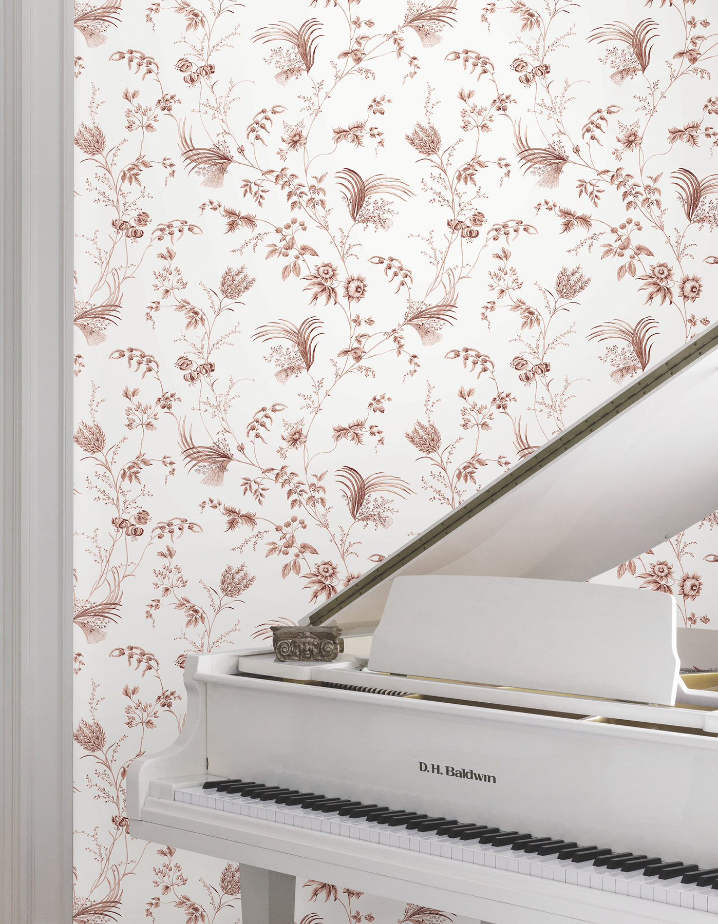 Floral Lace Brick Wallpaper