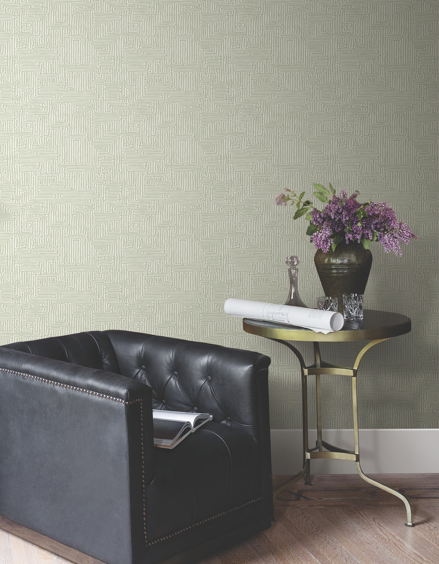 Passages Green Wallpaper