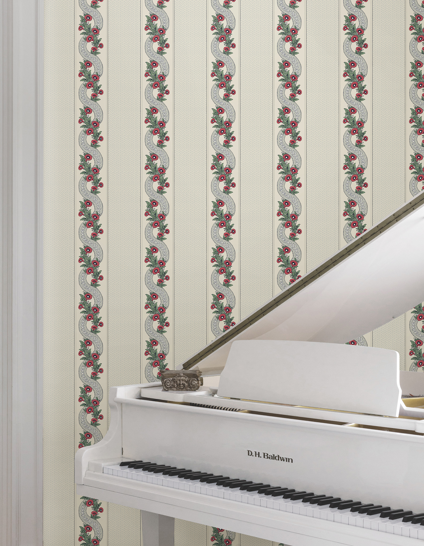 Abbey's Garland Ruby Wallpaper