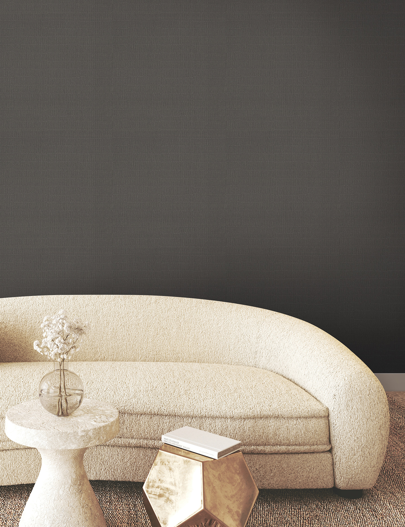Tectonic Texture Black & Silver Wallpaper
