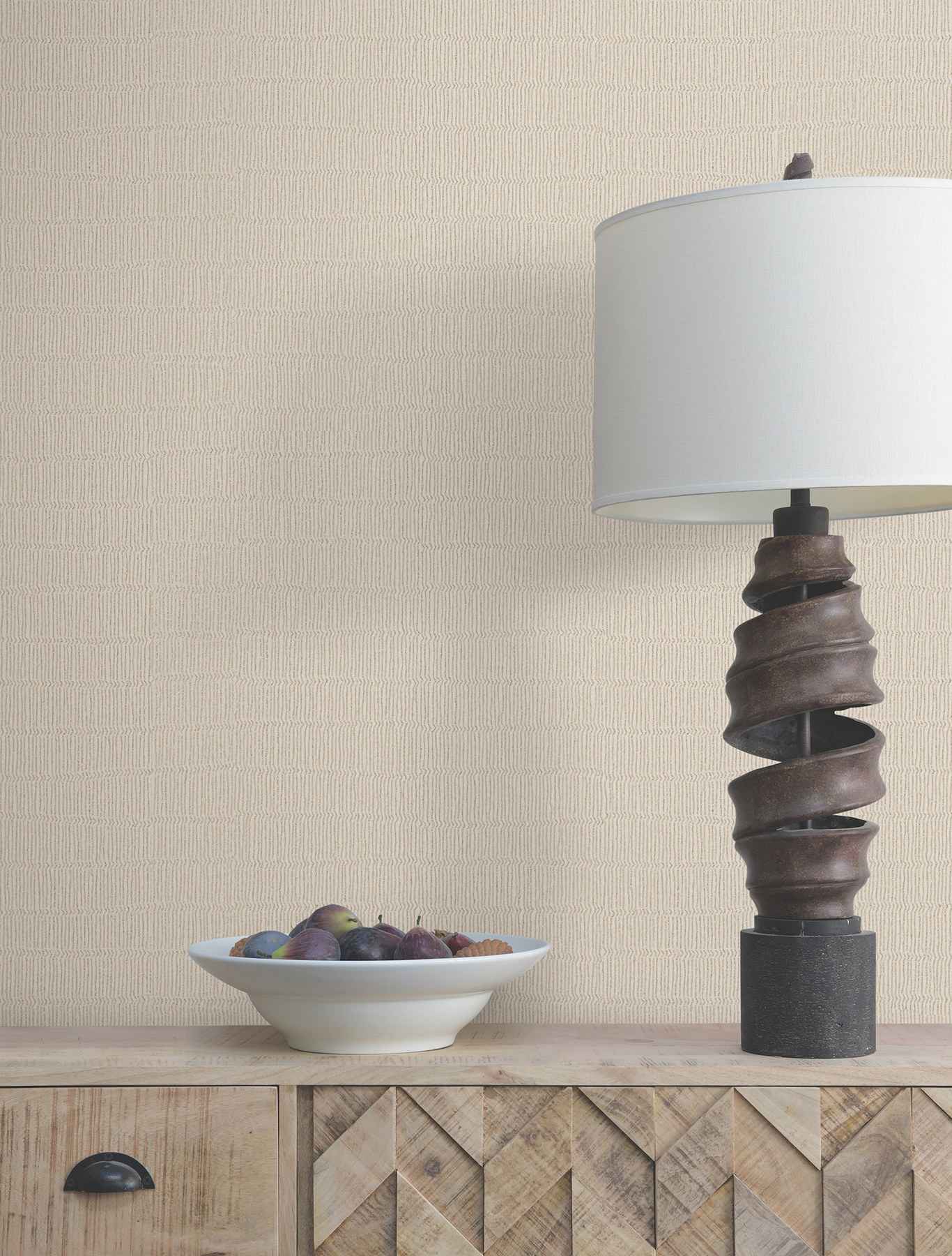 Tectonic Texture Almond & Silver Wallpaper
