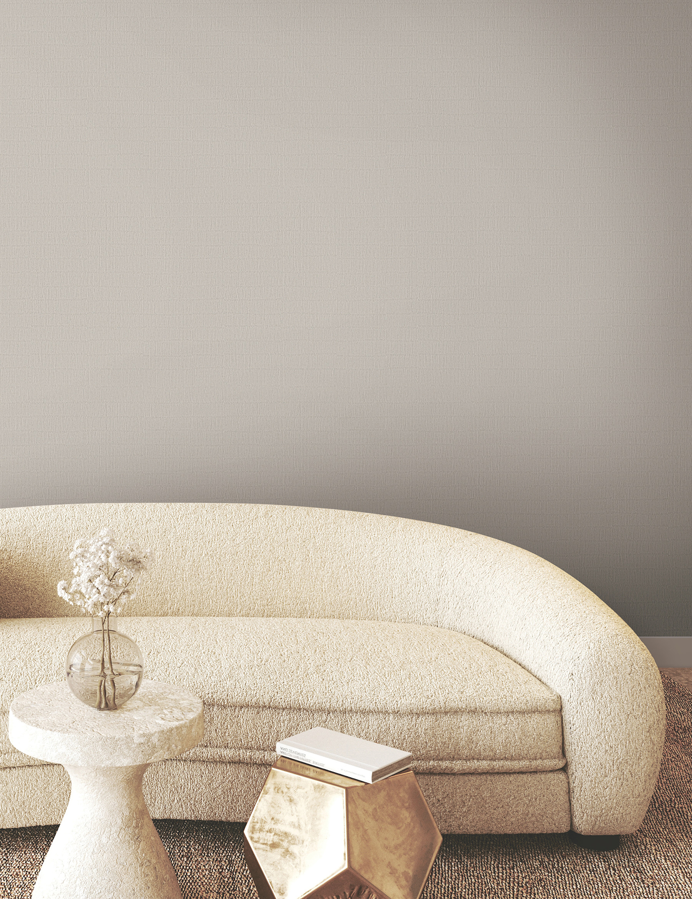 Tectonic Texture Grey & Silver Wallpaper
