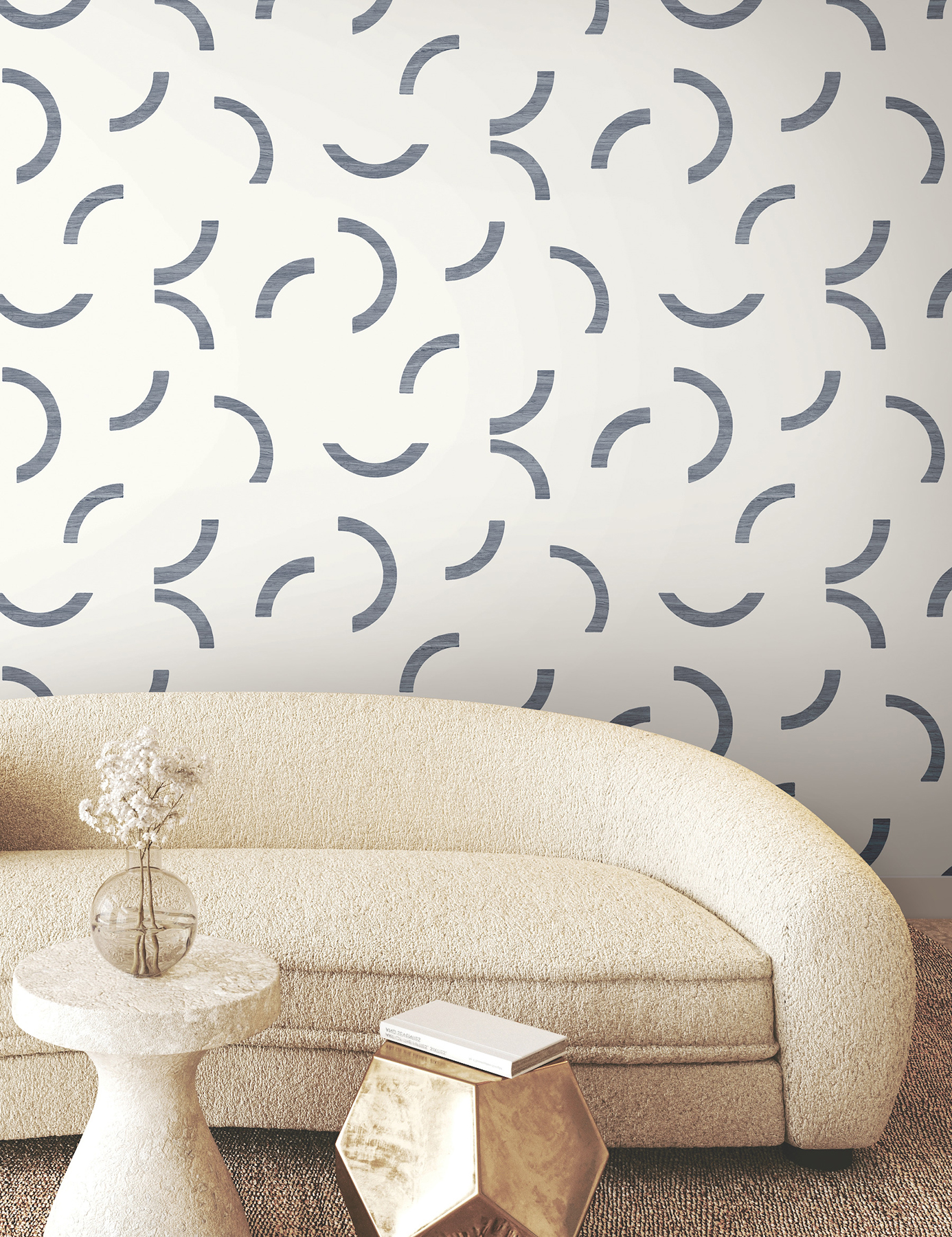 Lunula Navy Wallpaper