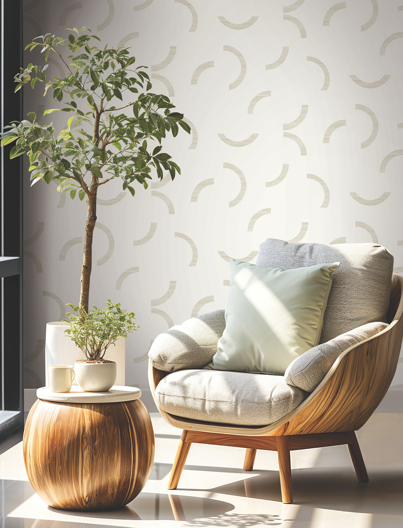 Lunula Ivory Wallpaper