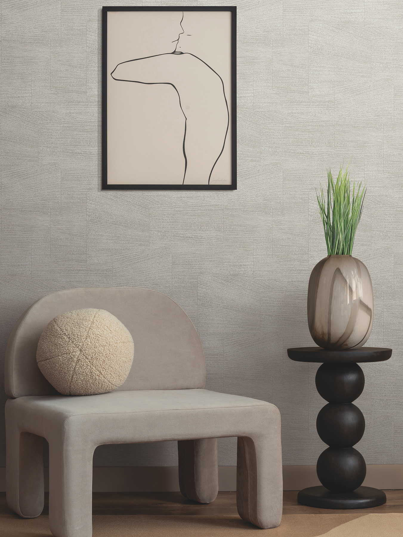 Higher Ground Geo Stone Grey Wallpaper