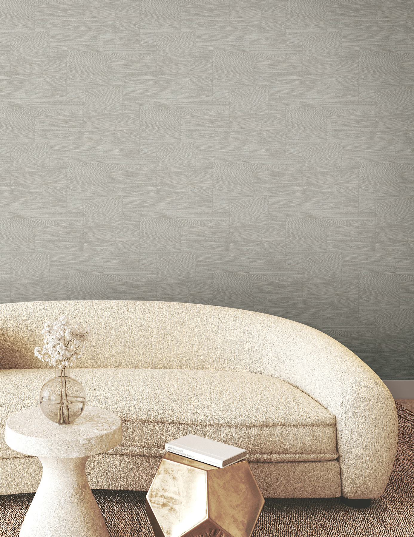 Higher Ground Geo Stone Grey Wallpaper