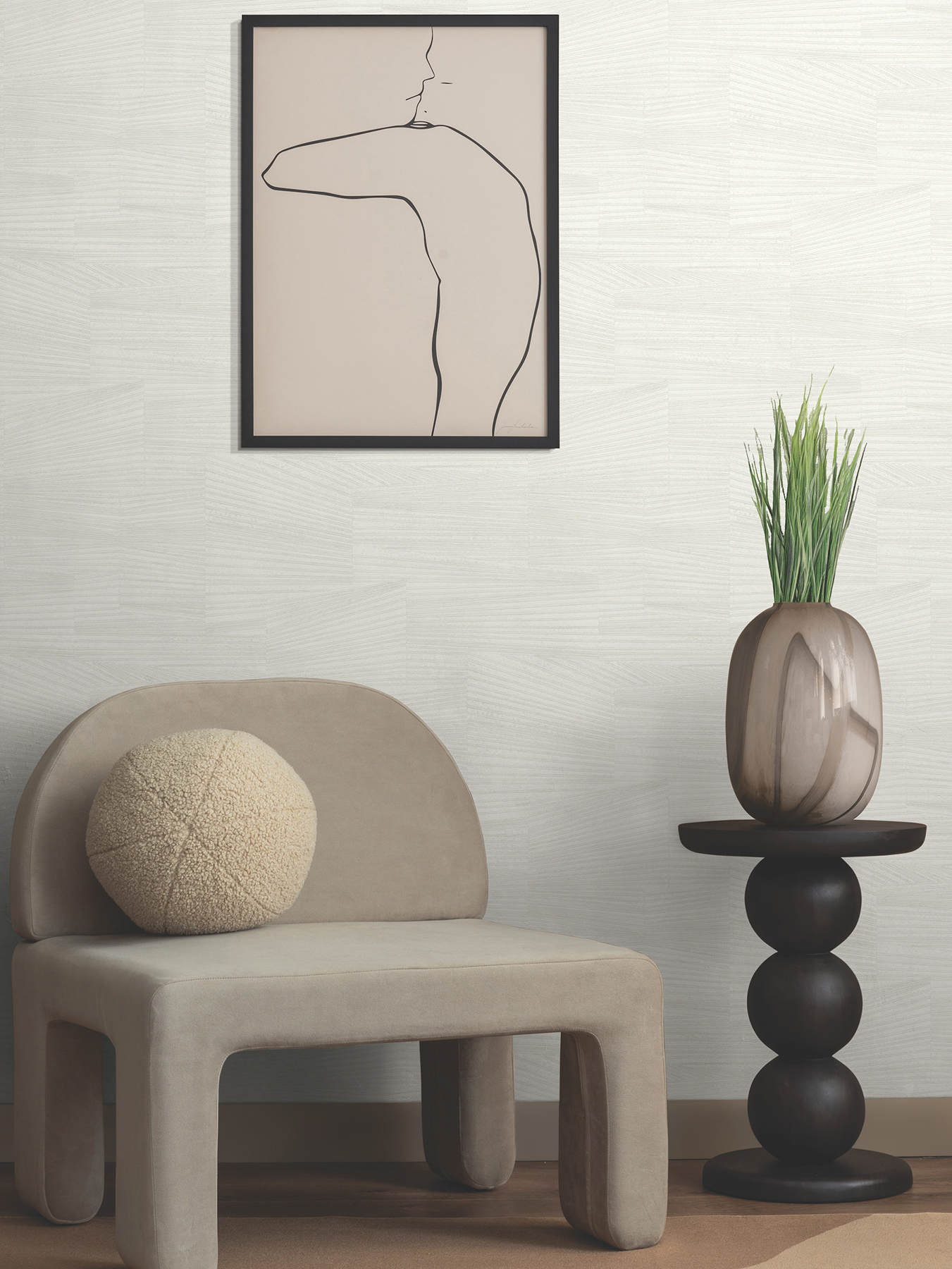 Higher Ground Geo Alabaster Wallpaper