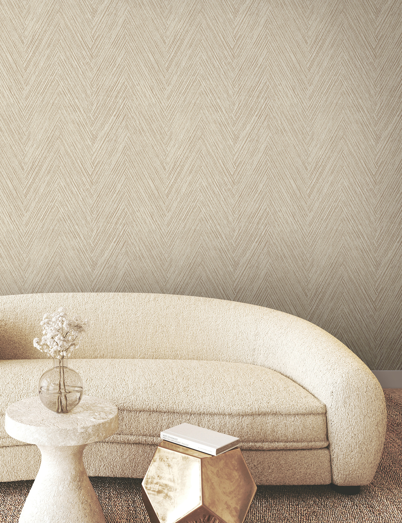 Thatched Chevron Terracotta Wallpaper