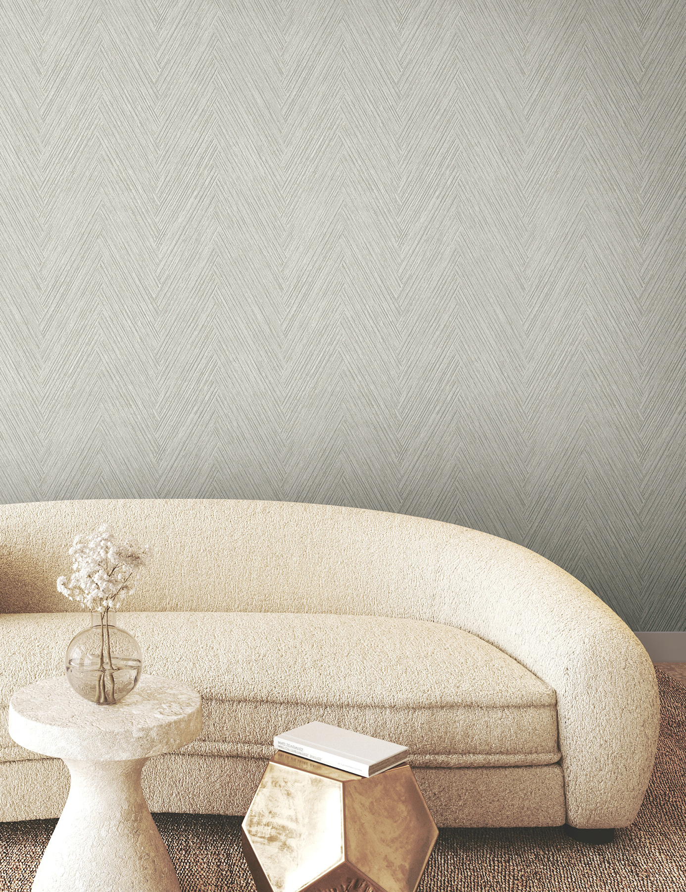 Thatched Chevron Dove Wallpaper