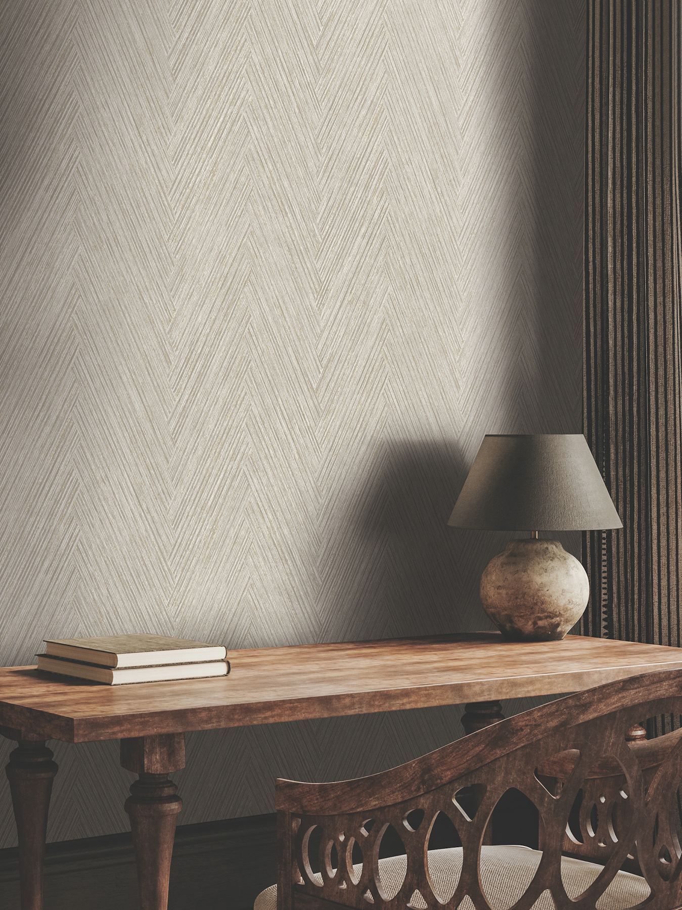Thatched Chevron Linen Wallpaper