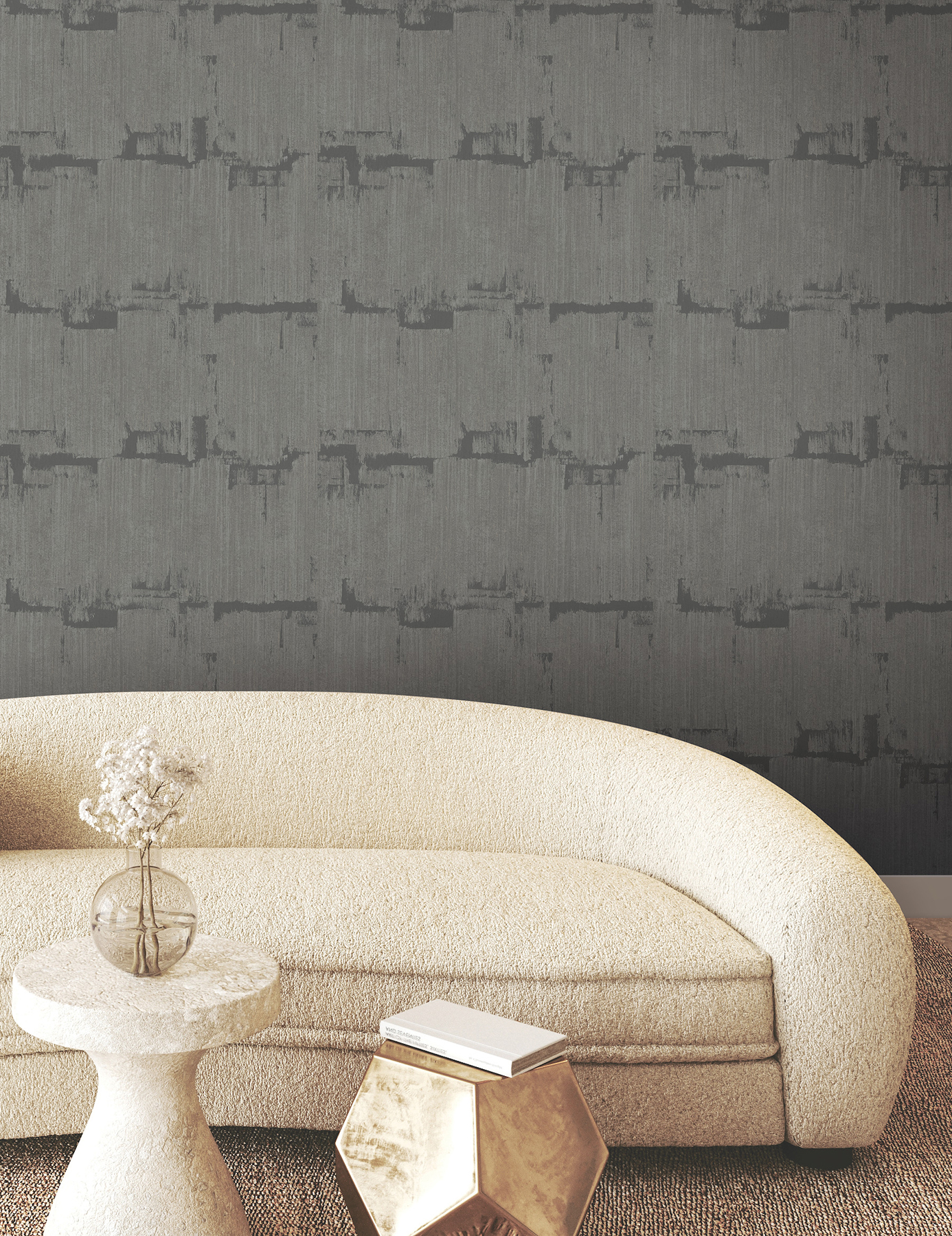 Rhythm & Rhyme Charcoal Wallpaper