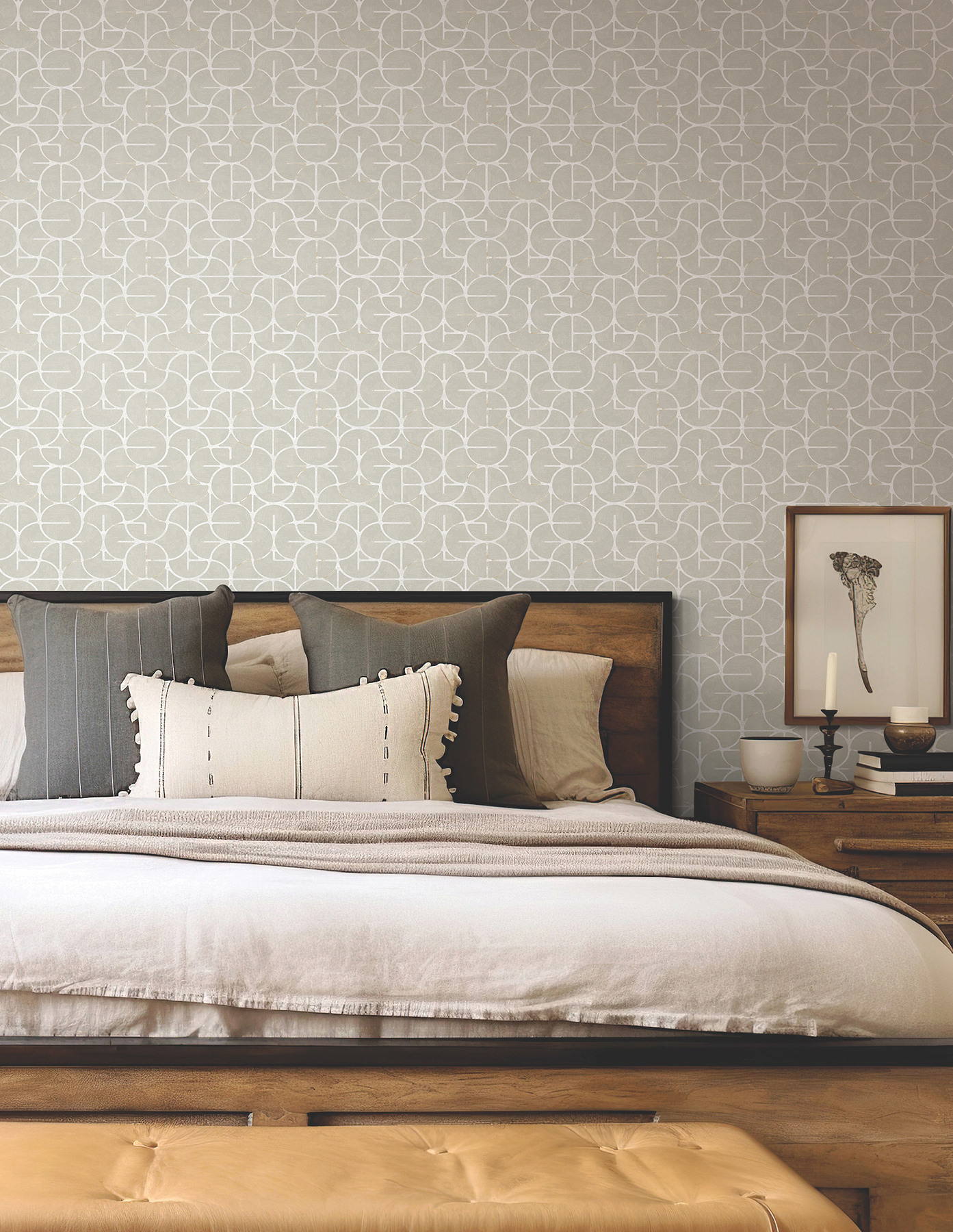 Looking Glass Grey & Silver Wallpaper