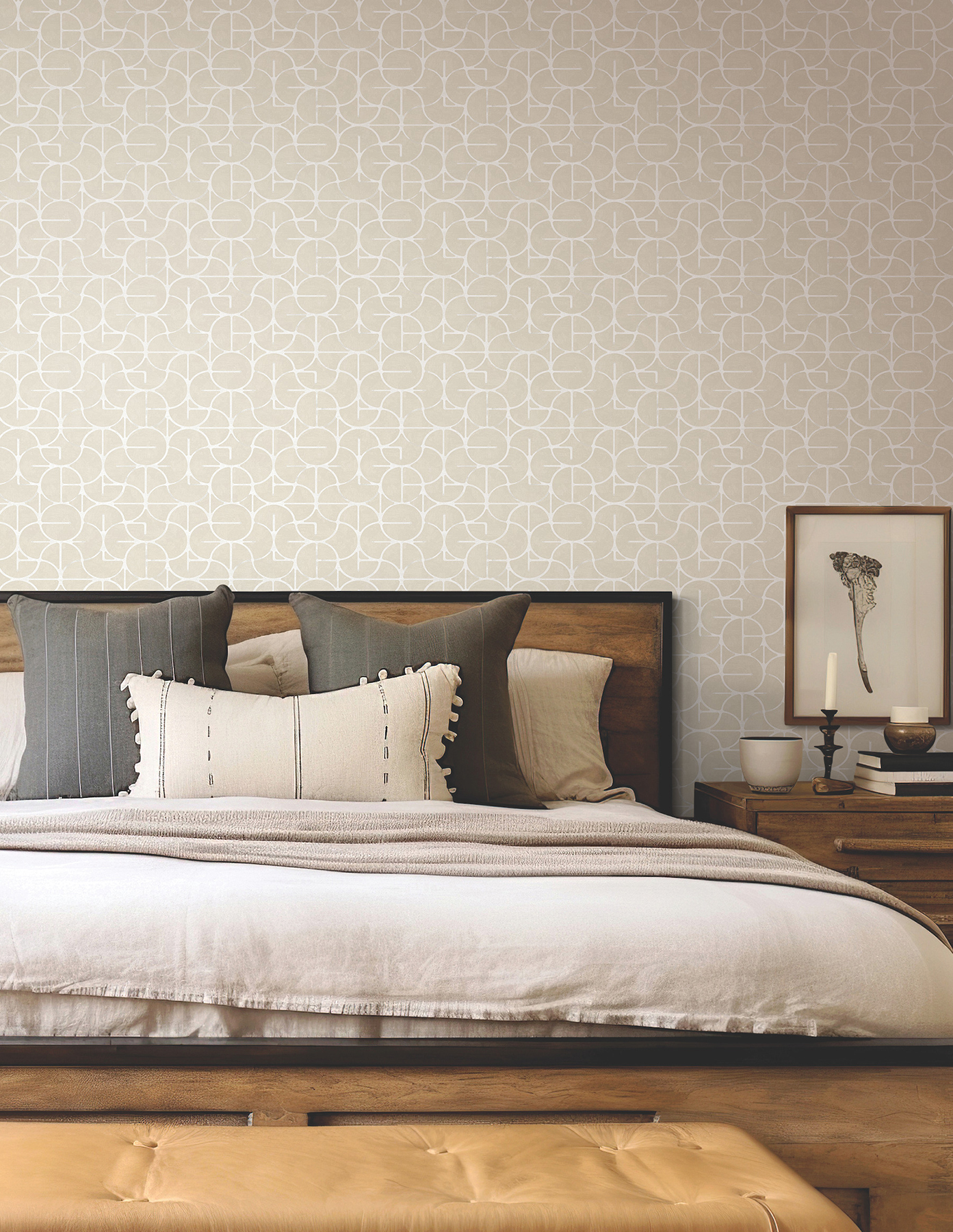 Looking Glass Beige Wallpaper