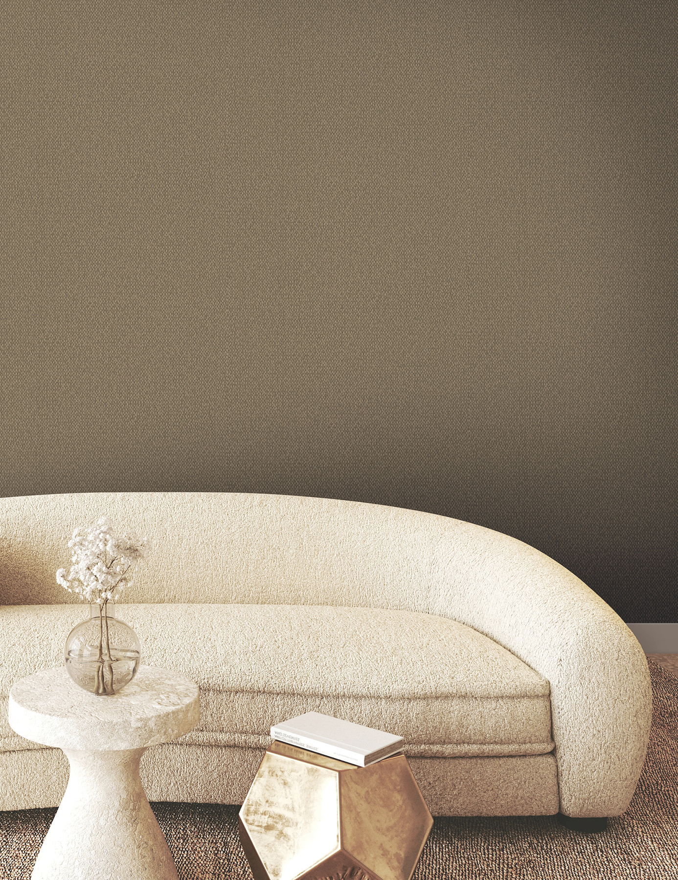 Stretched Hexagons Light Grey Wallpaper