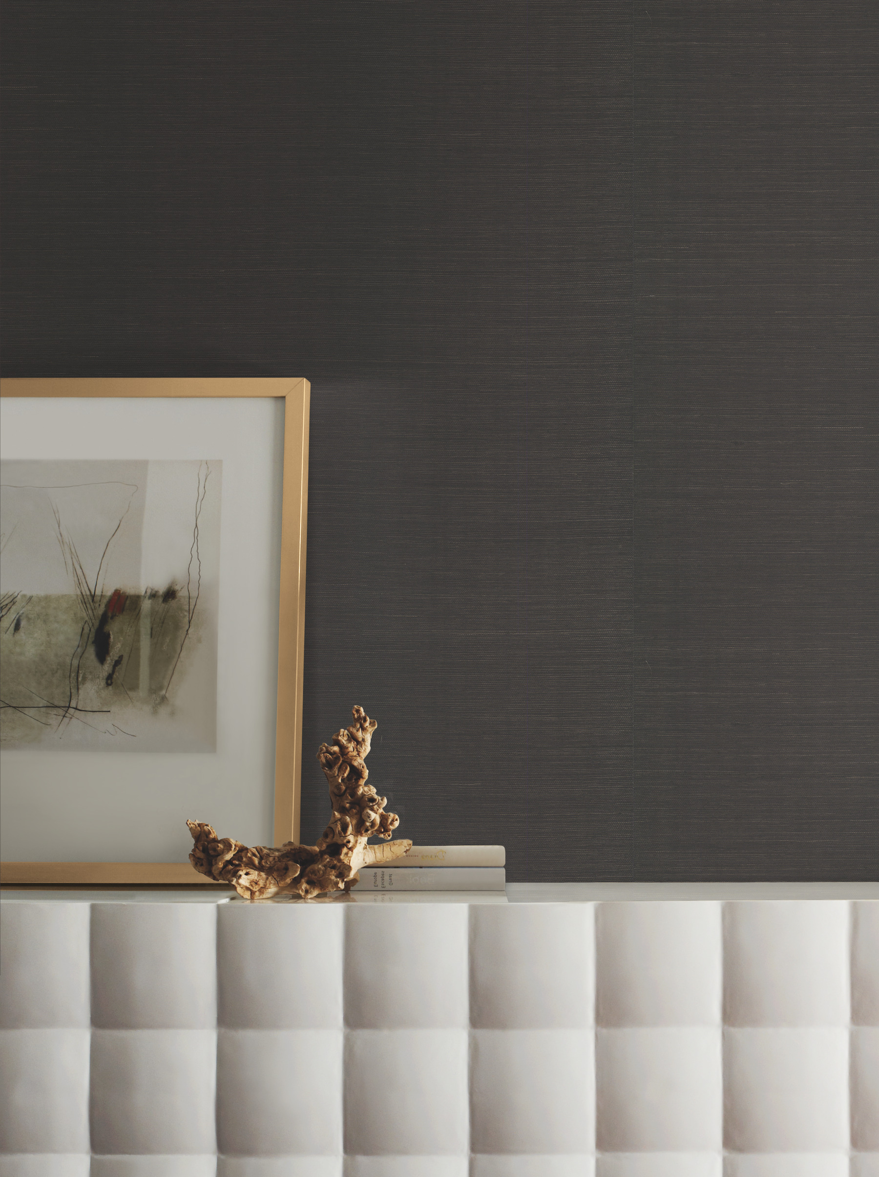 Black Sisal Grasscloth Wallpaper