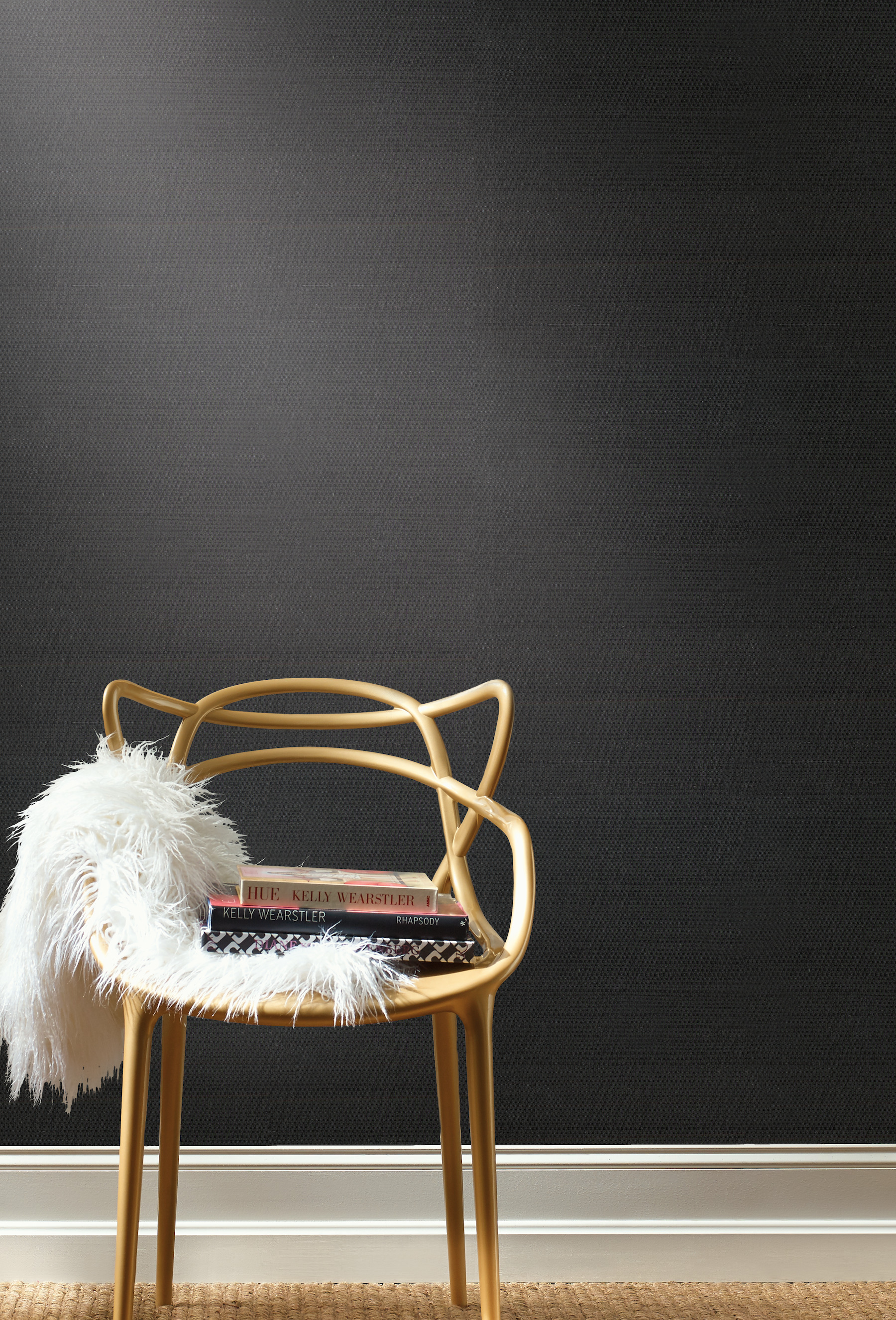 Black Sisal Grasscloth Wallpaper