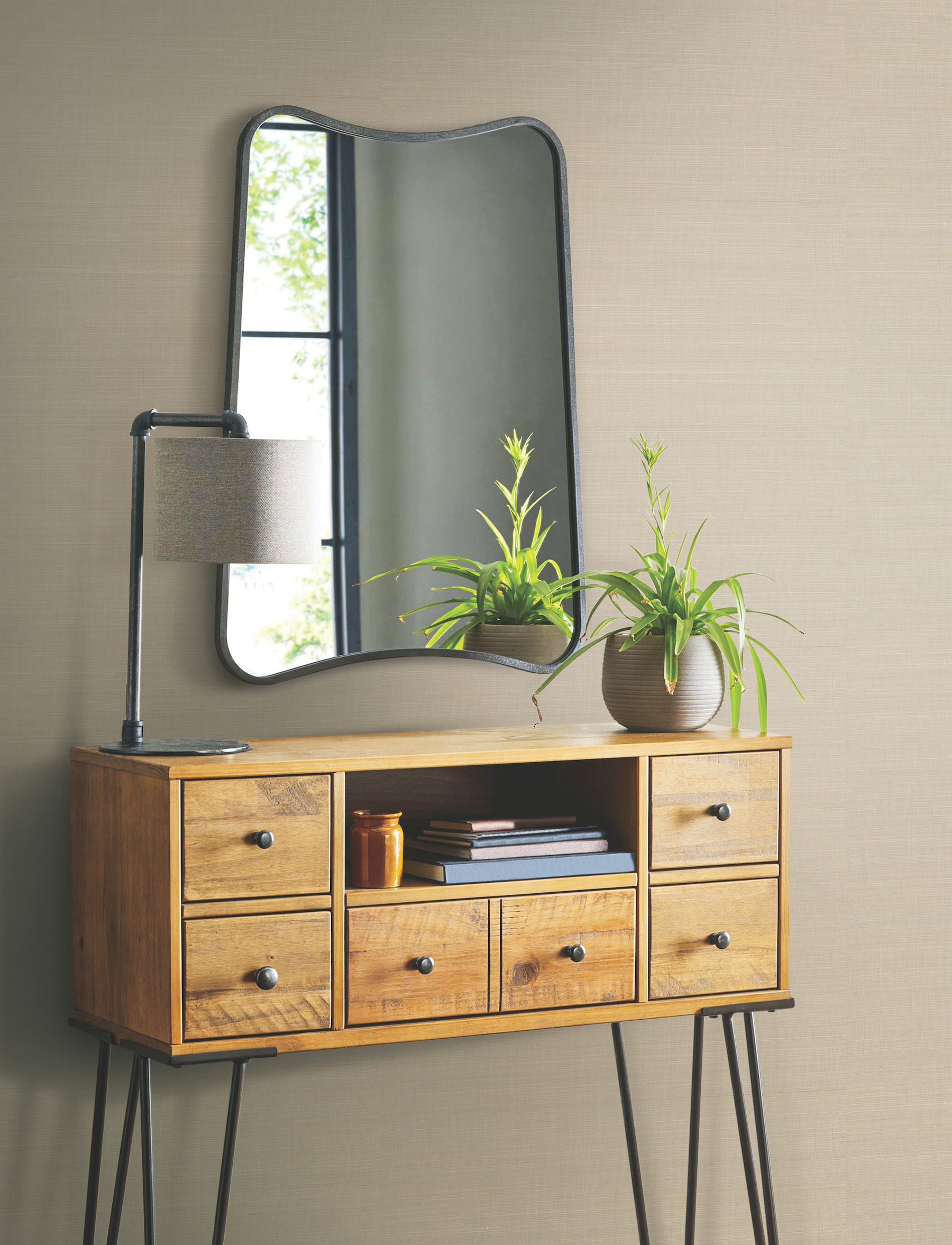 Beige Abaca Weave Wallpaper