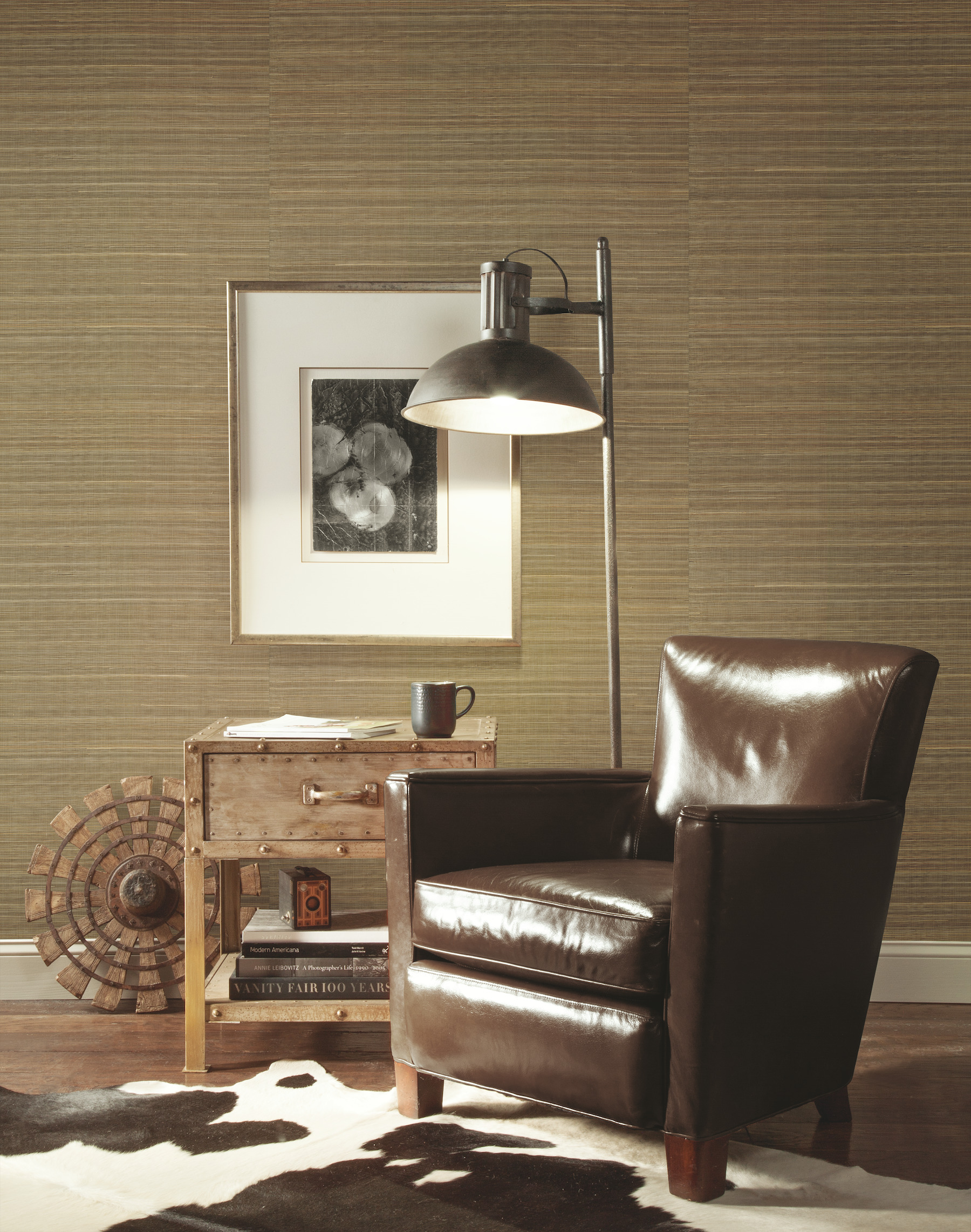 Brown Abaca Weave Wallpaper